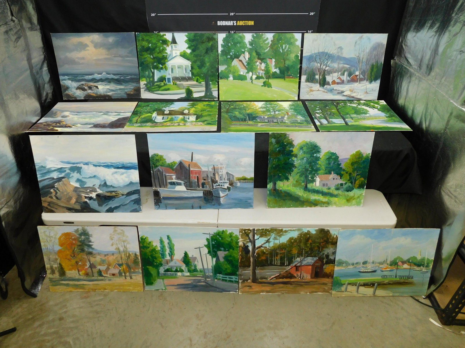 Lot of 15 Oil on Board Paintings by George Holloway (1 of 6)