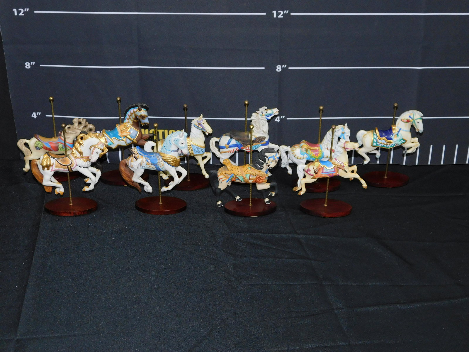 Lot of 10 Franklin Mint Porcelain Carousel Horses (1 of 6)