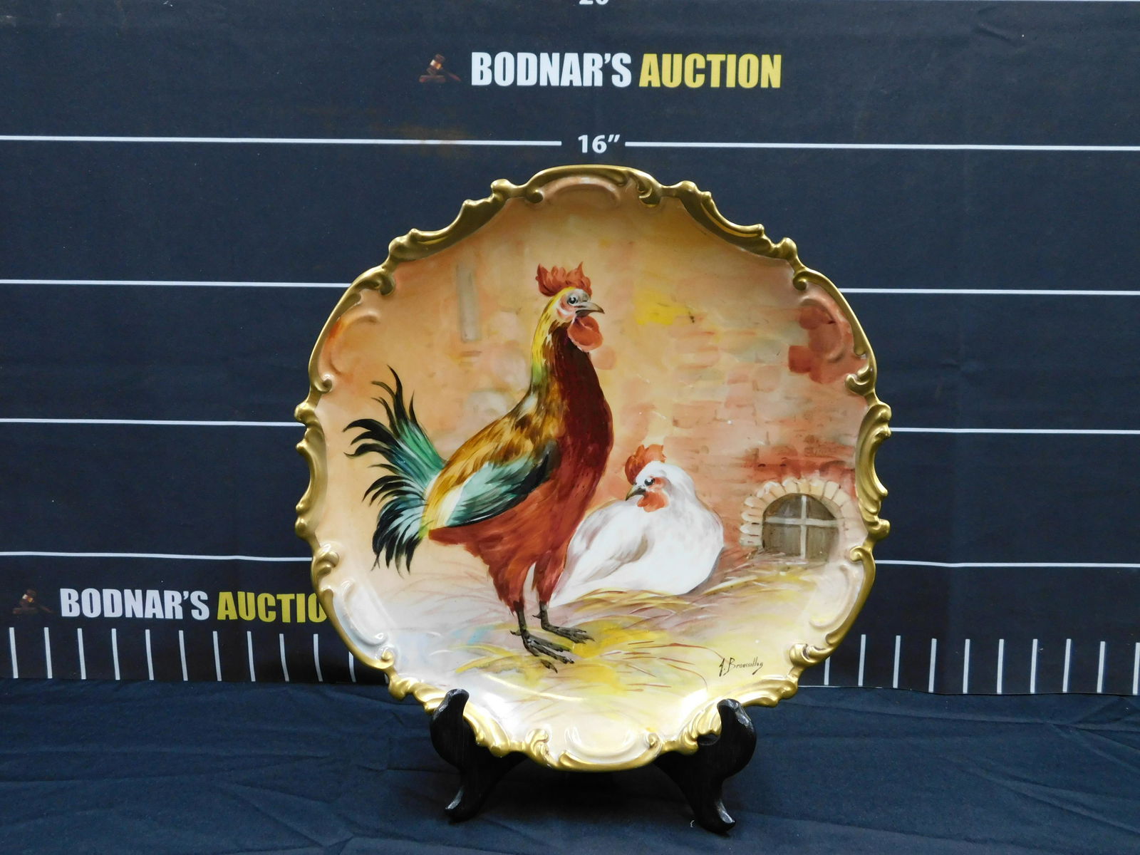 Limoges Hand Painted Portrait Plate of Birds (1 of 6)