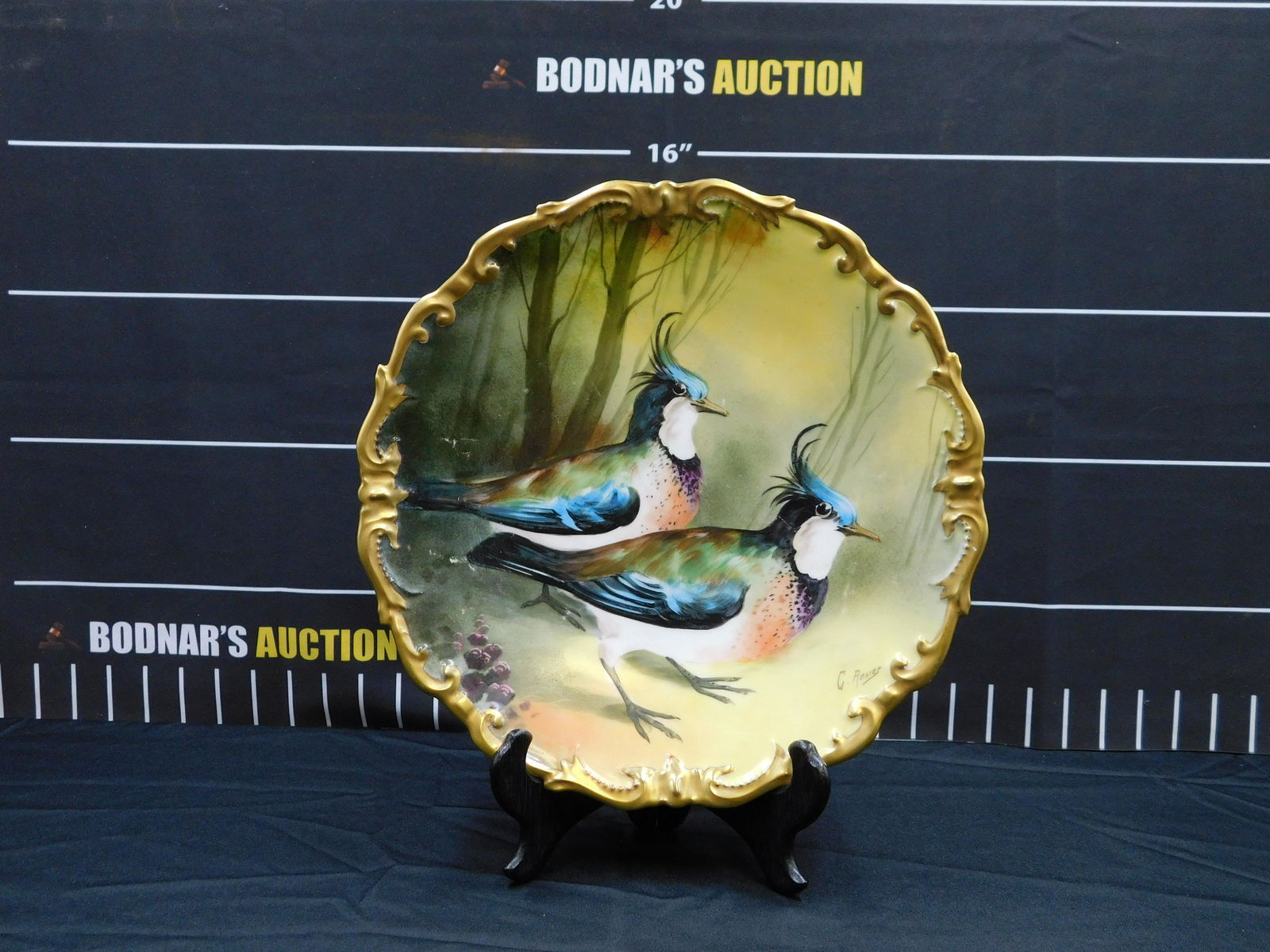 Limoges Hand Painted Portrait Plate of Birds (1 of 7)