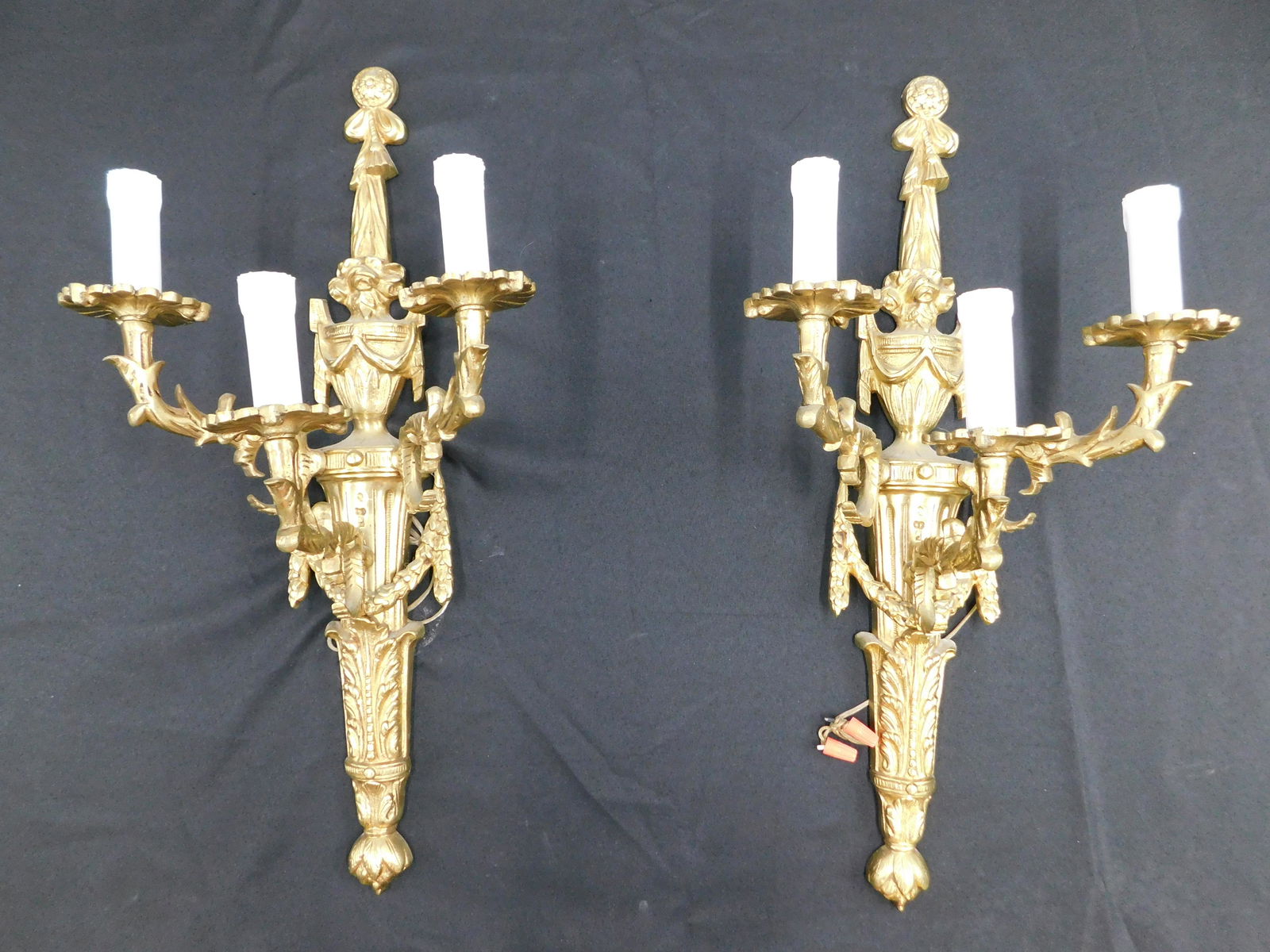 Pair of Brass French Style Wall Sconces (1 of 5)