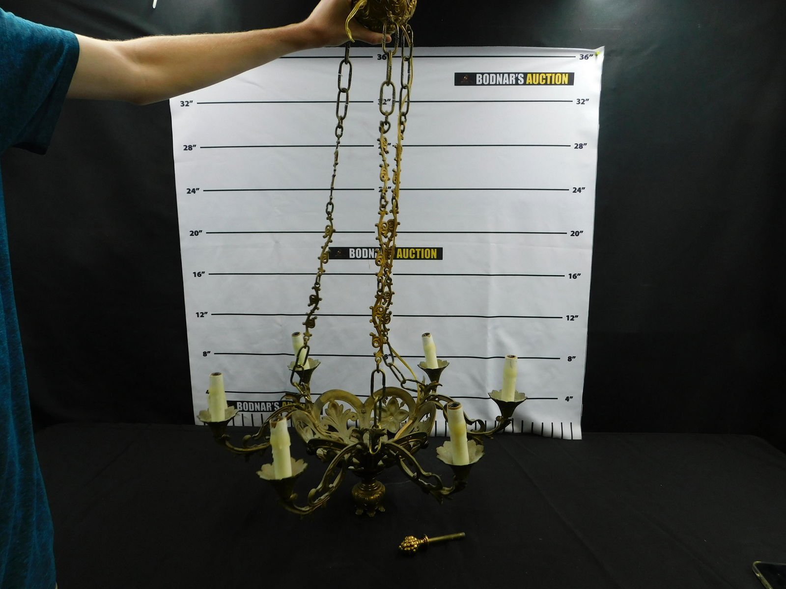 Mixed Metal Hanging Candelabra/Chandelier (1 of 5)