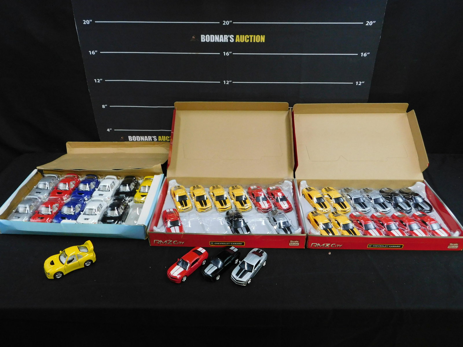 Lot of 36 Diecast Cars in Store Display Boxes - RMZ and Turbo Racers (1 of 7)