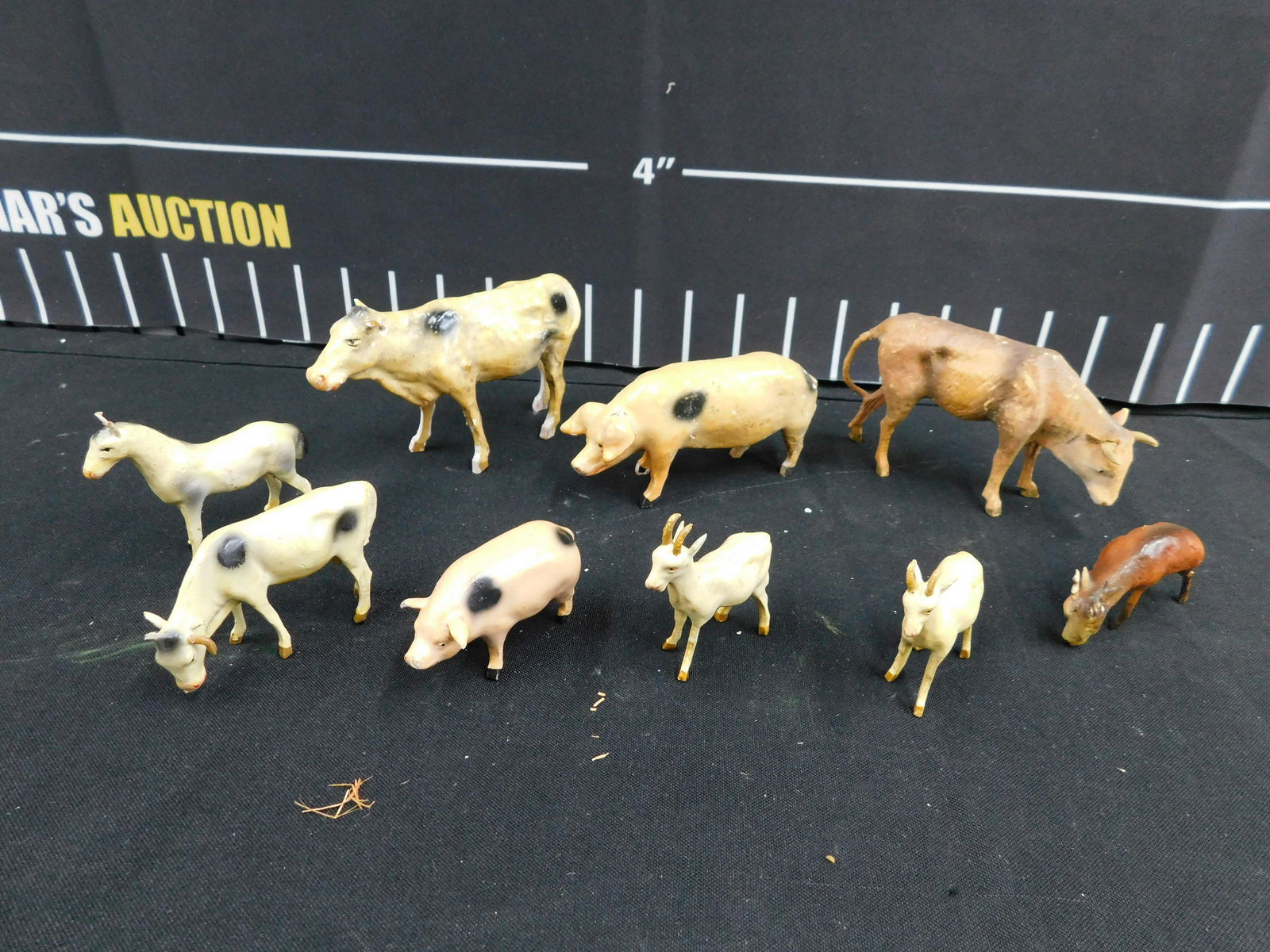 Lot of Vintage Composition Animal Figurines - Germany (1 of 8)