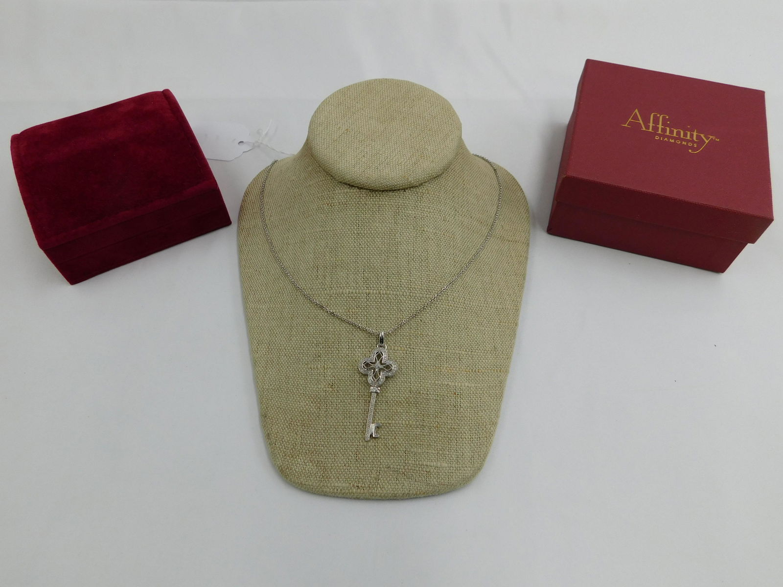 Affinity Diamond and Sterling Silver Key Pendant Necklace (1 of 3)