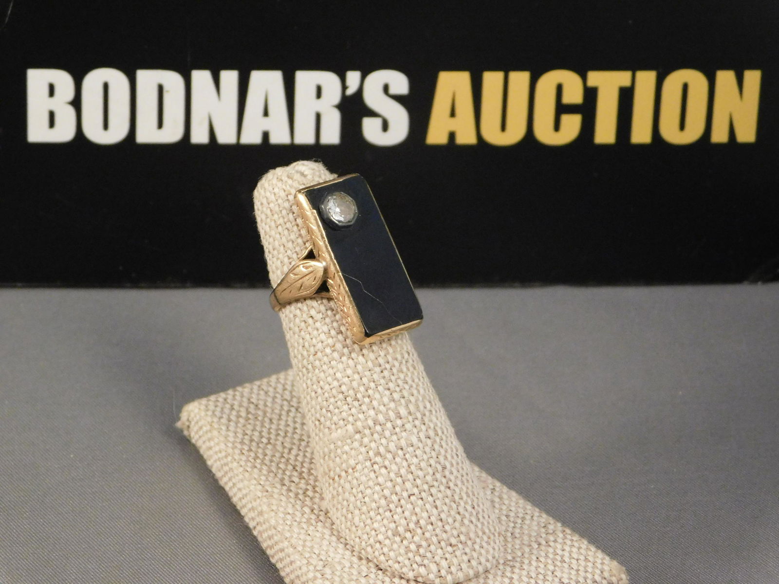 14K Black Onyx and Diamond Ring (1 of 6)