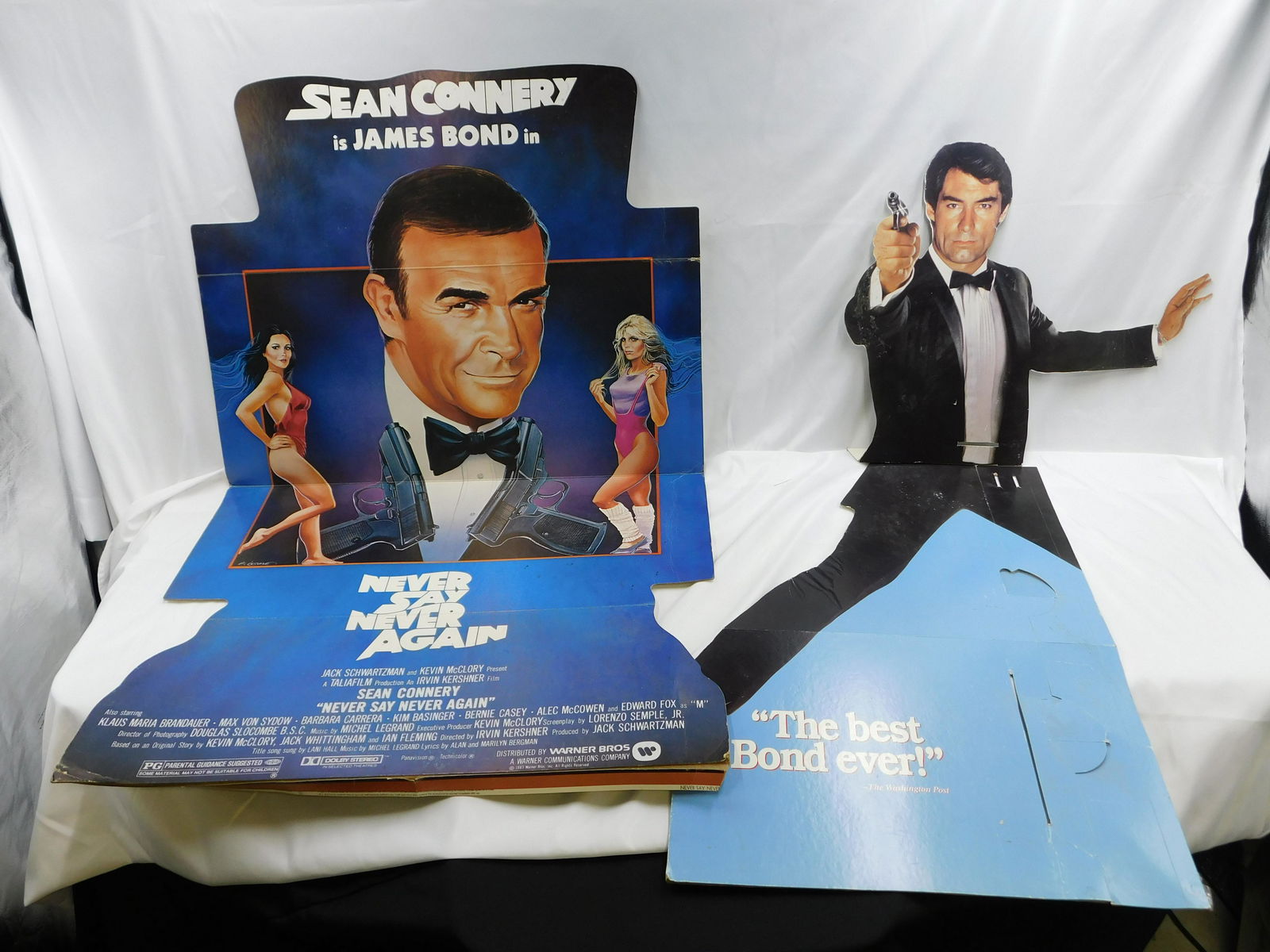 Lot of 2 James Bond Cutouts/Movie Cardboard Standees (0205) on Jan 04