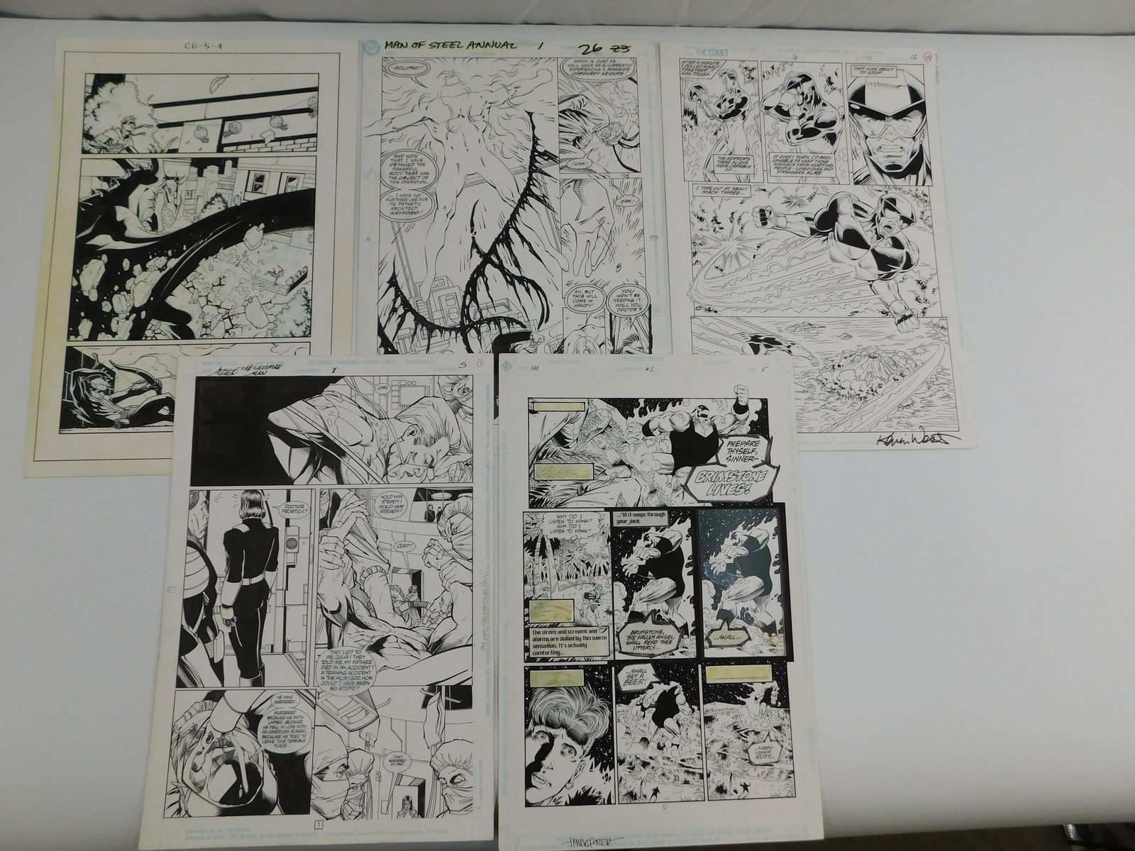 Lot of 5 Original Comic Book Art Pages - All DC Comics (1 of 20)