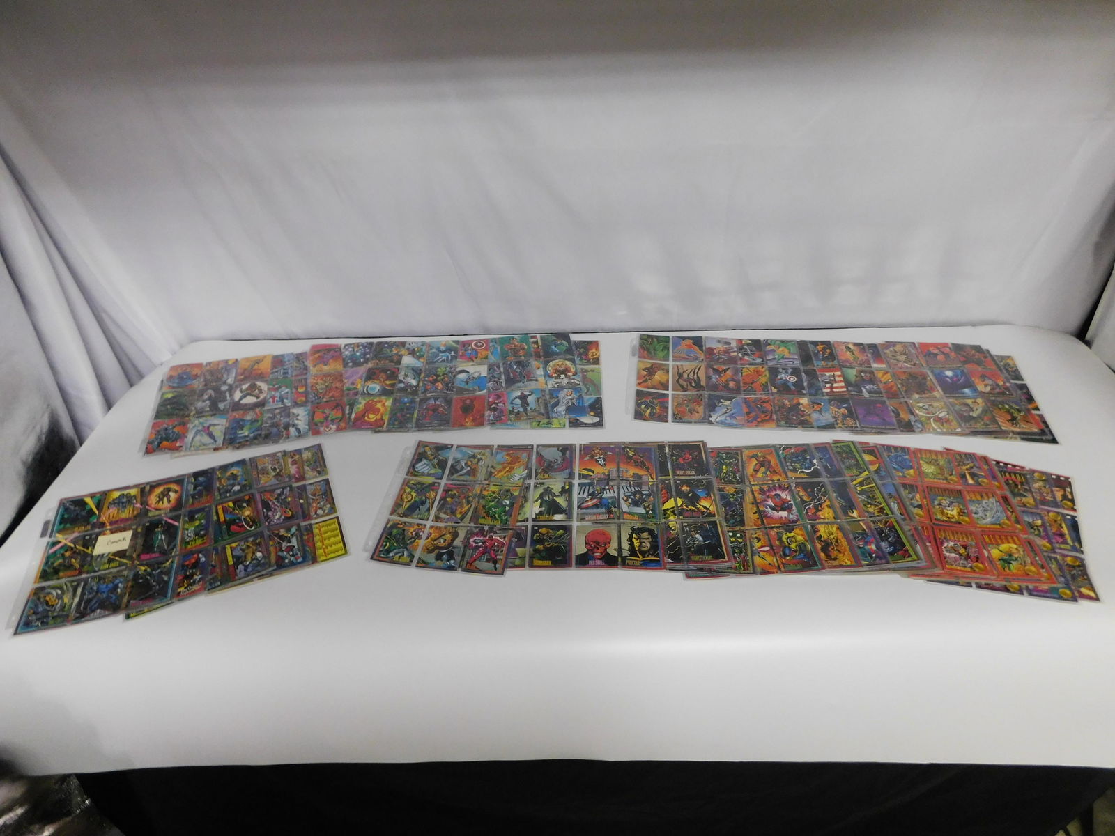 Collection of 1992-1993 Skybox Marvel Masterpiece Cards: Collection of 1992-1993 Skybox Marvel Masterpiece Cards. Includes 1992 Basic Set Near Complete missing 2 cards #87 & 95, 1993 Marvel Masterpieces Foil Letter Basic Set - Complete, 1993 Marvel Basic Se