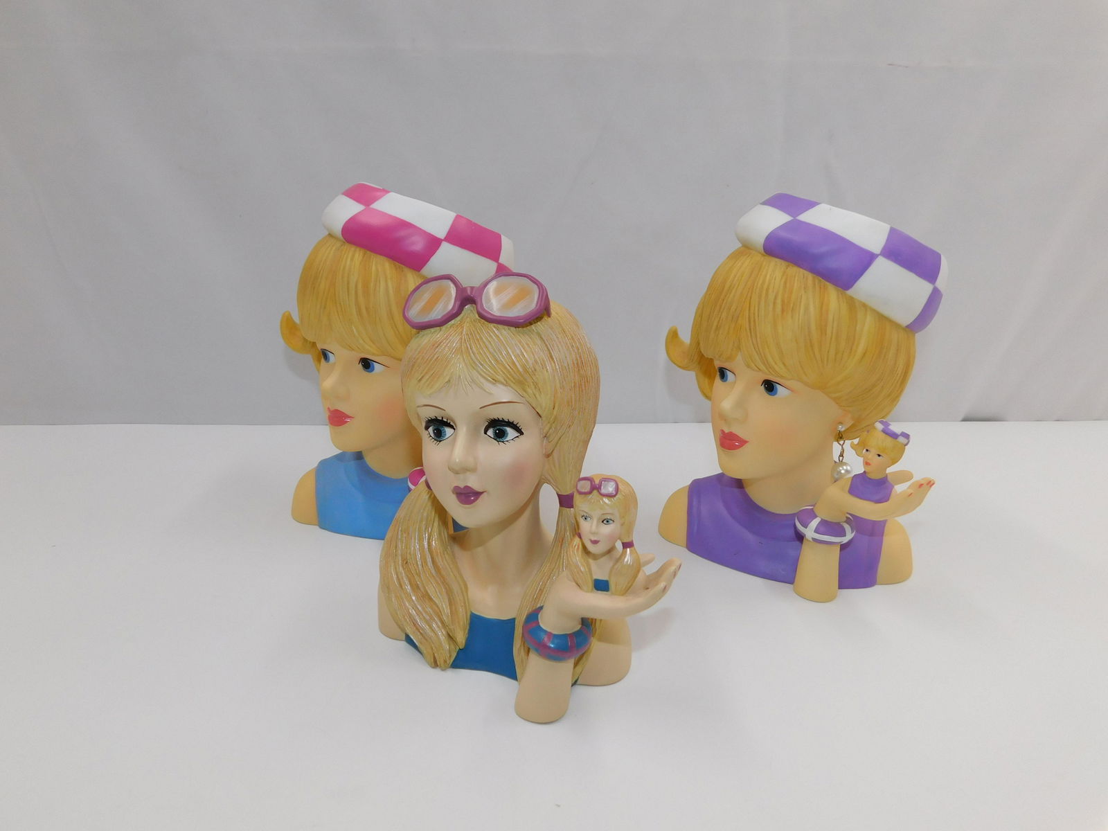 Lot of 3 Head Vases by Maddy Gordon (1 of 7)