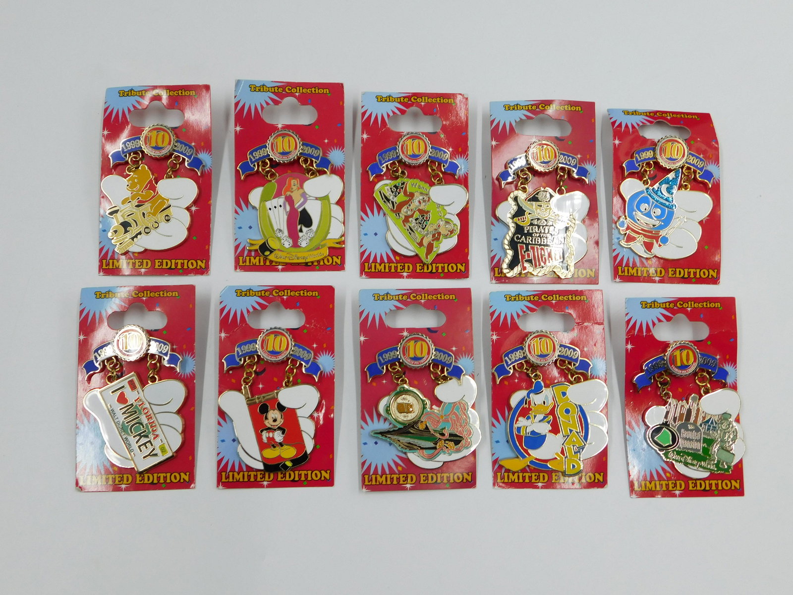 Lot of 10 Tribute Collection Limited Edition Disney Pins (1 of 3)