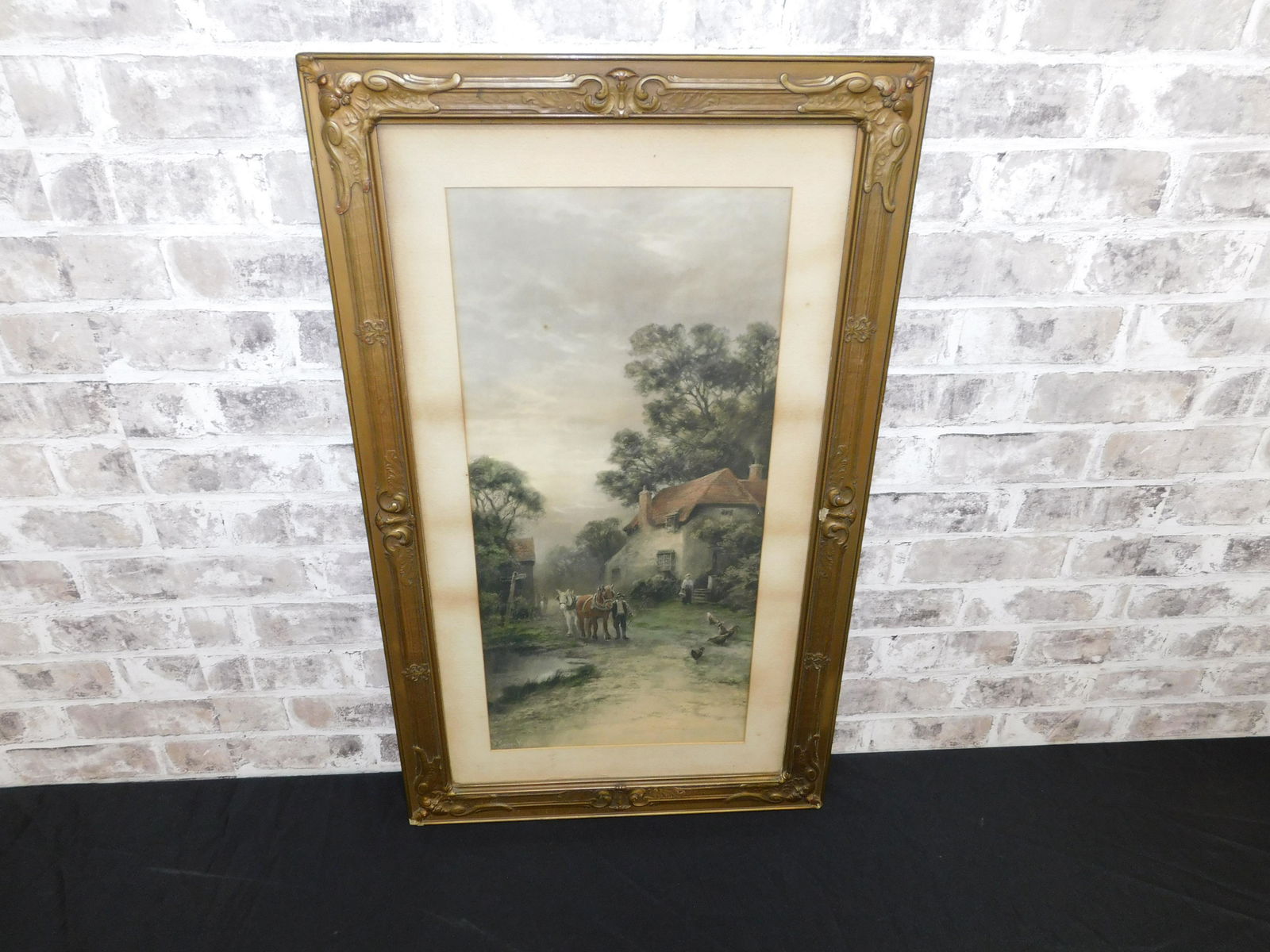 19th Century Pastel - Cottage Scene (1 of 5)