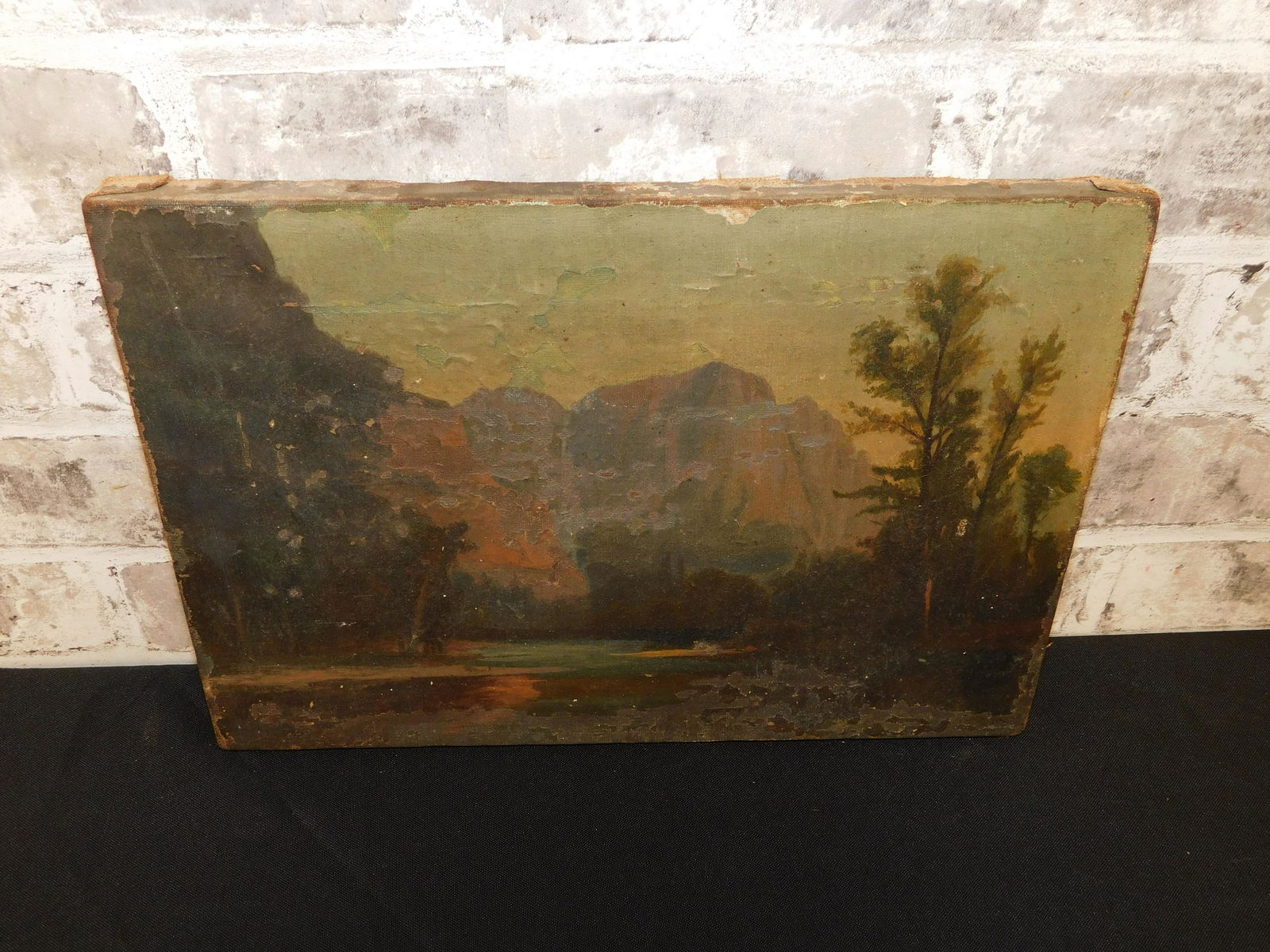 19th Century Oil on Canvas - Mountain Scene (1 of 5)
