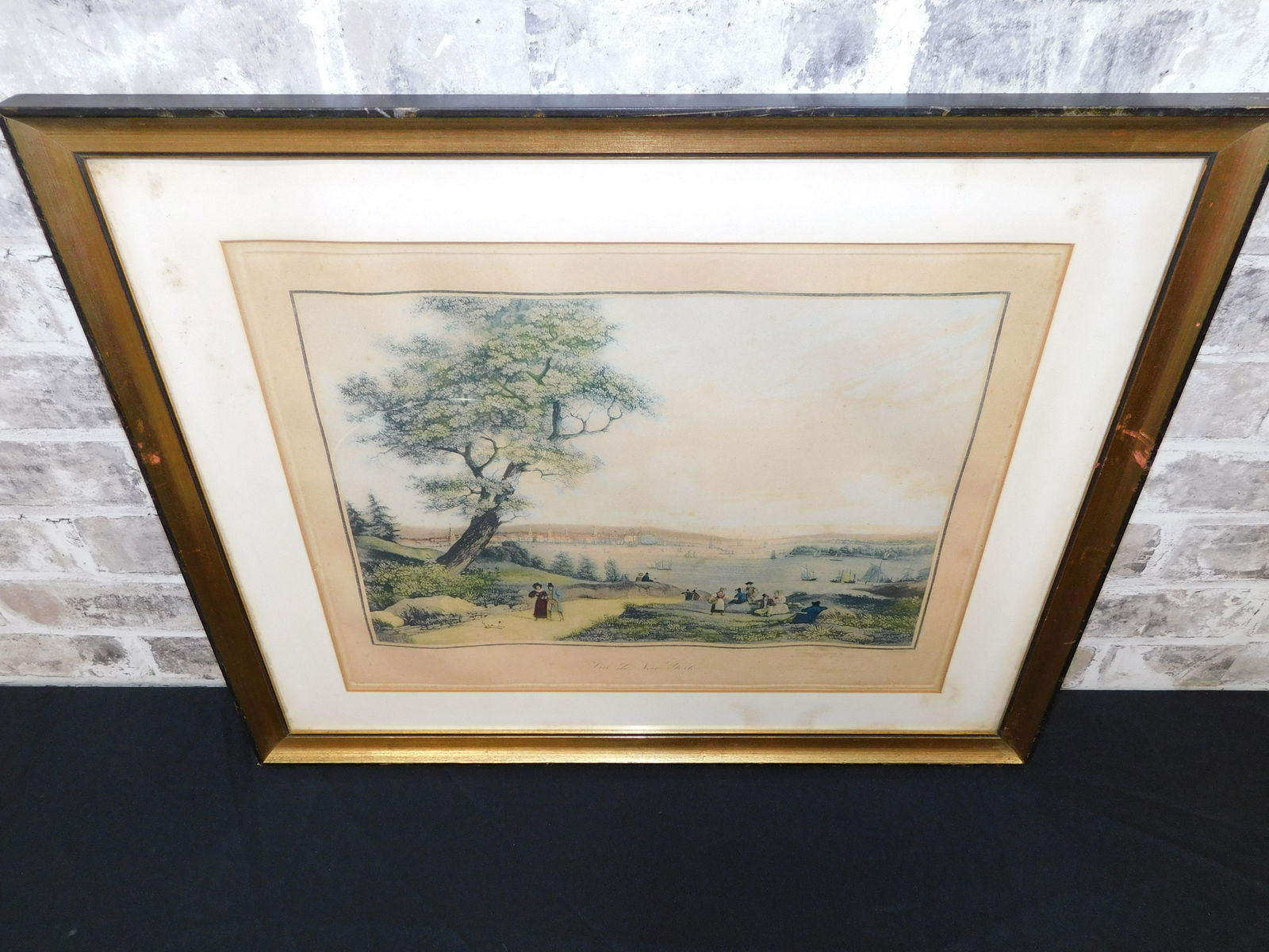 Hand Colored Etching - "Vue de New York" (1 of 4)