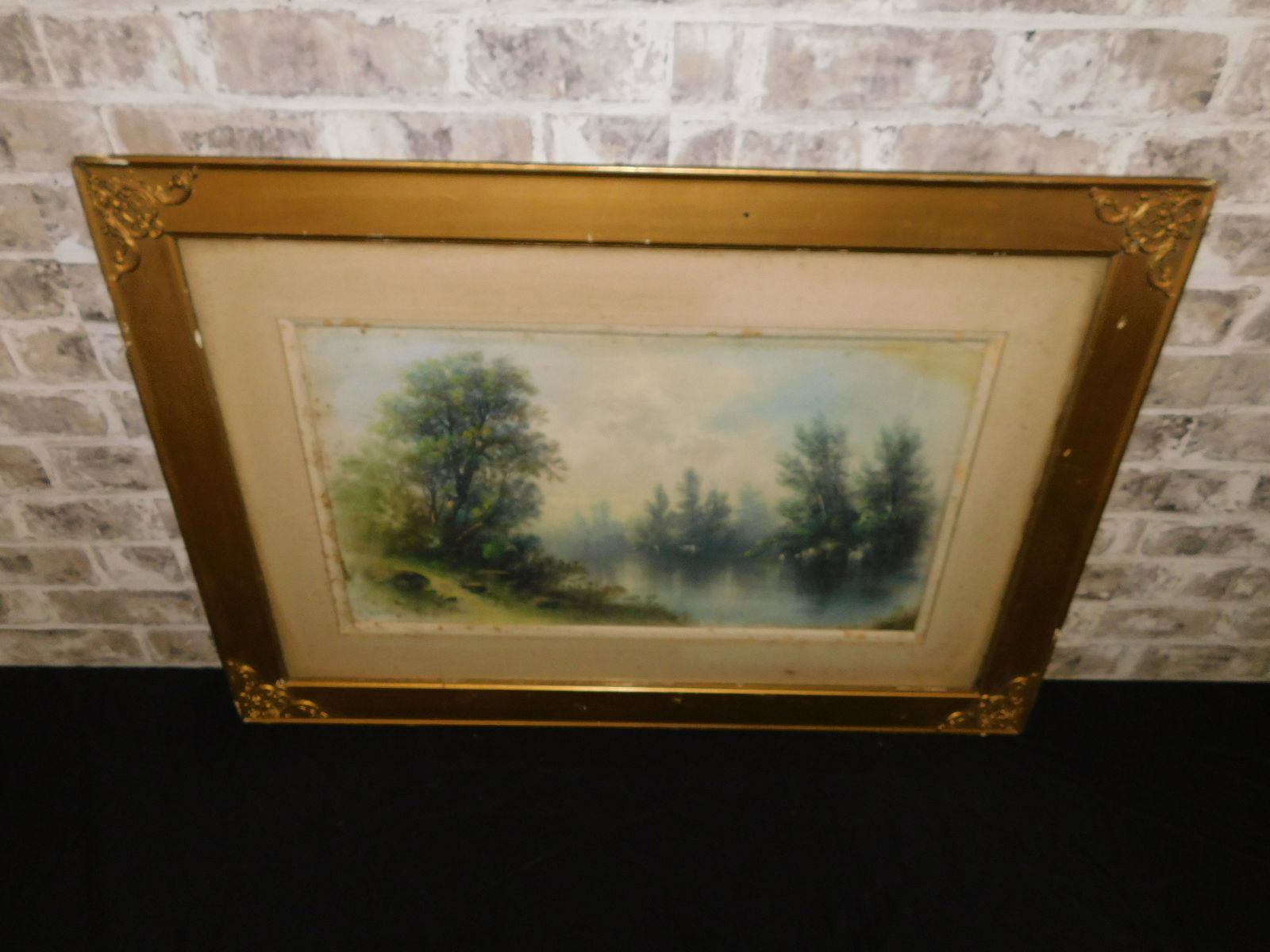 Pastel on Board - Trees and River (1 of 4)