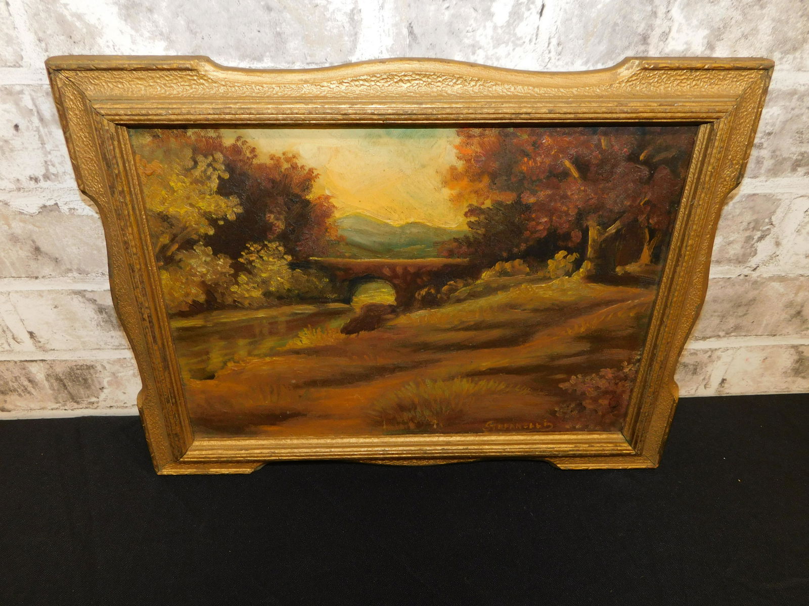 Oil on Board Entitled "Old Bridge" (1 of 4)