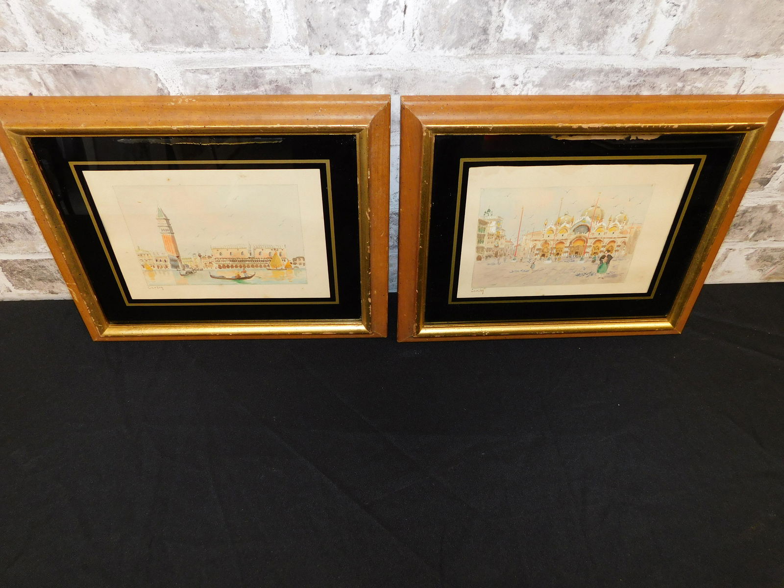 Lot of 2 Watercolors - European and Harbor Scenes (1 of 7)