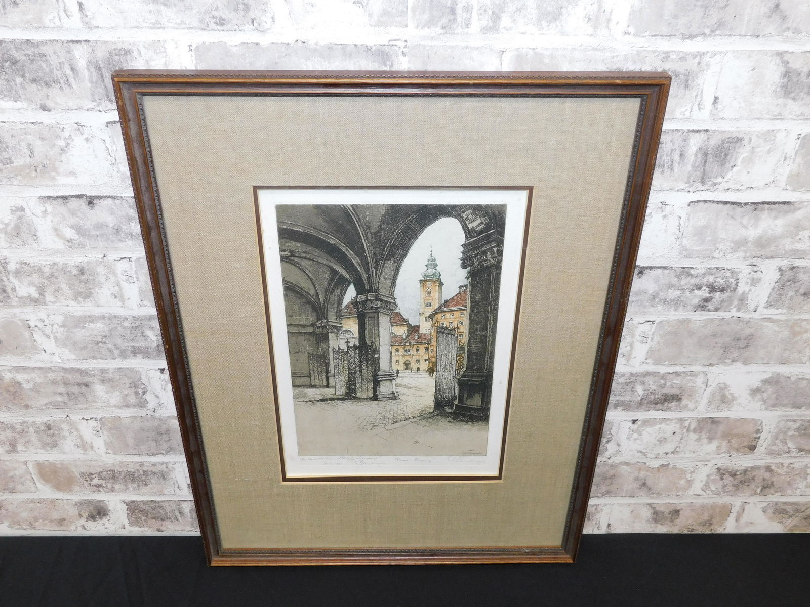 Etching - European Street Scene (1 of 3)