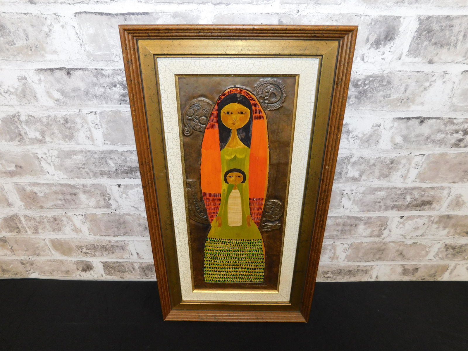 Mid Century Oil on Wood Panel with Copper Border (1 of 3)