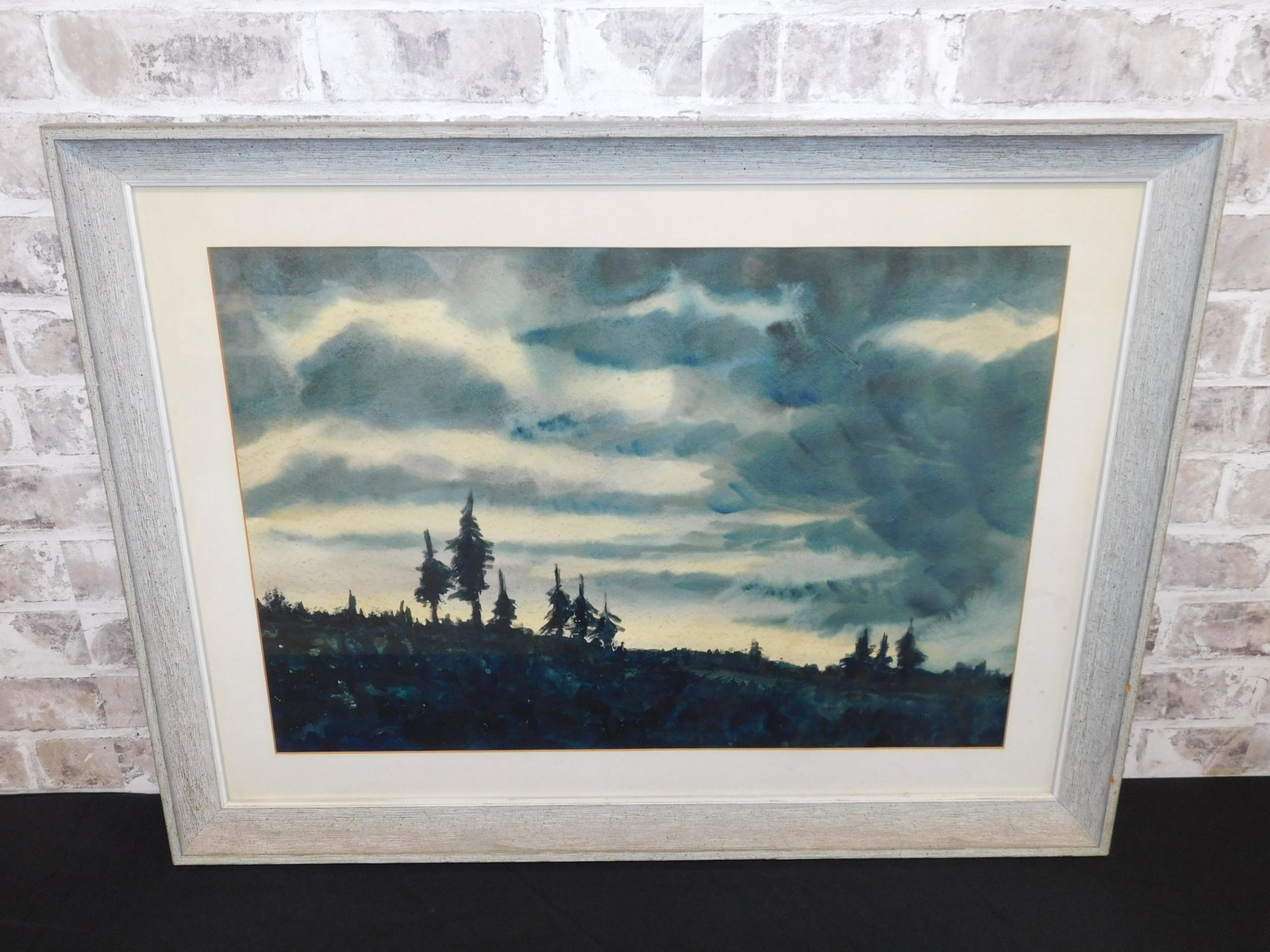 Watercolor on Paper - Forrest at Dusk: Watercolor on Paper depicting Forest Nighttime/Dusk Scene. Unsigned. Measures 23.5" tall x 31" wide. All invoices must be paid within 24 hours of the sale. Shipping options are the Liveaship from live