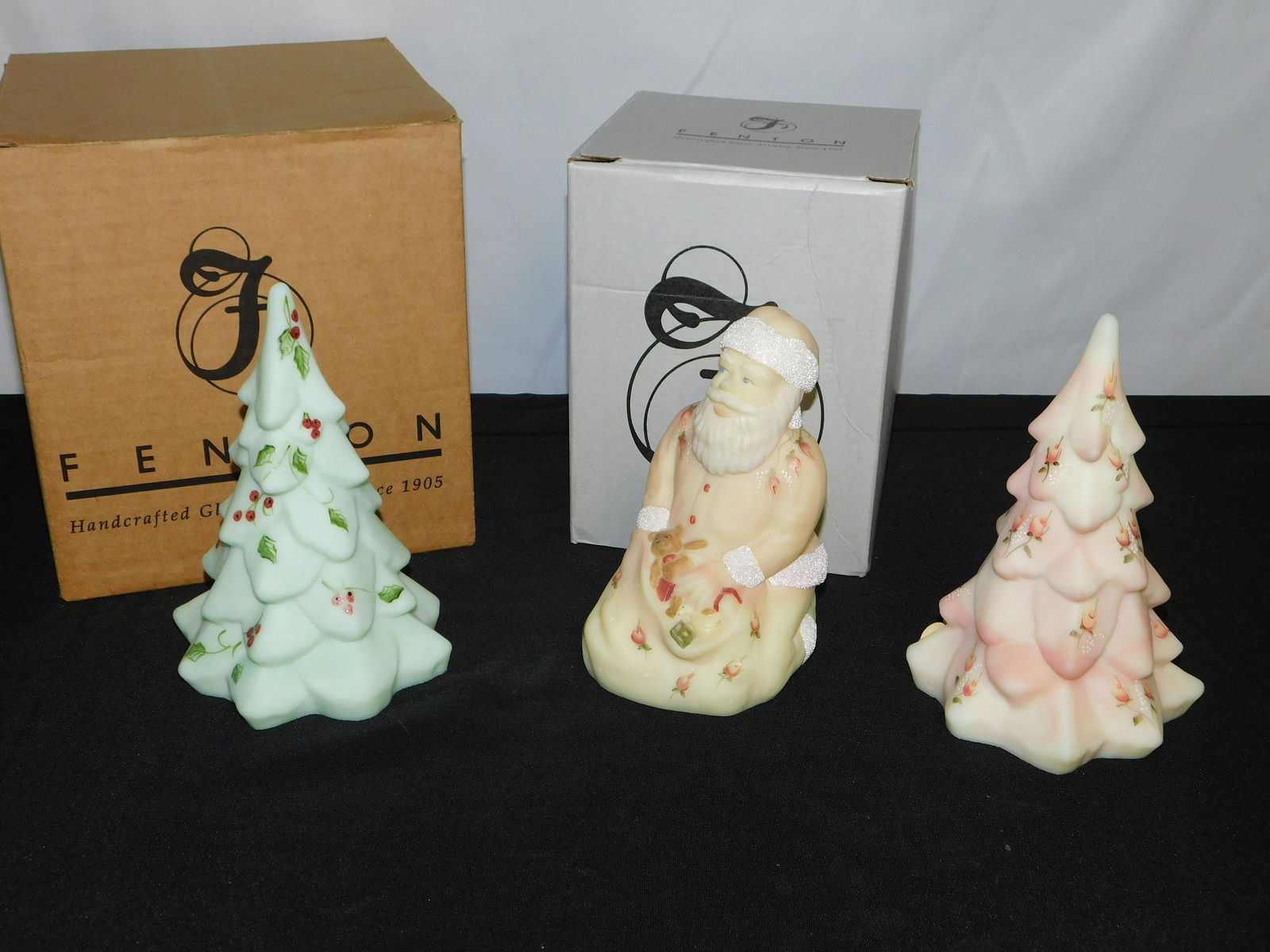 Lot of 3 Hand Painted Fenton Christmas Figurines (1 of 9)