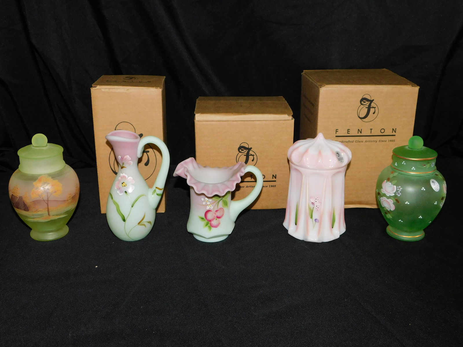 Lot of 5 Hand Painted Fenton Pieces (1 of 8)