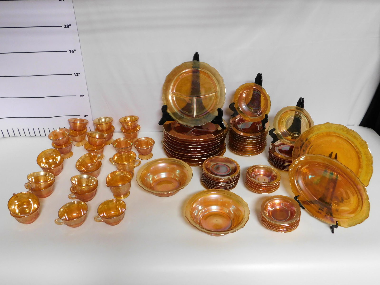 Carnival Glass Dinnerware Set - Service for 12 (1 of 6)