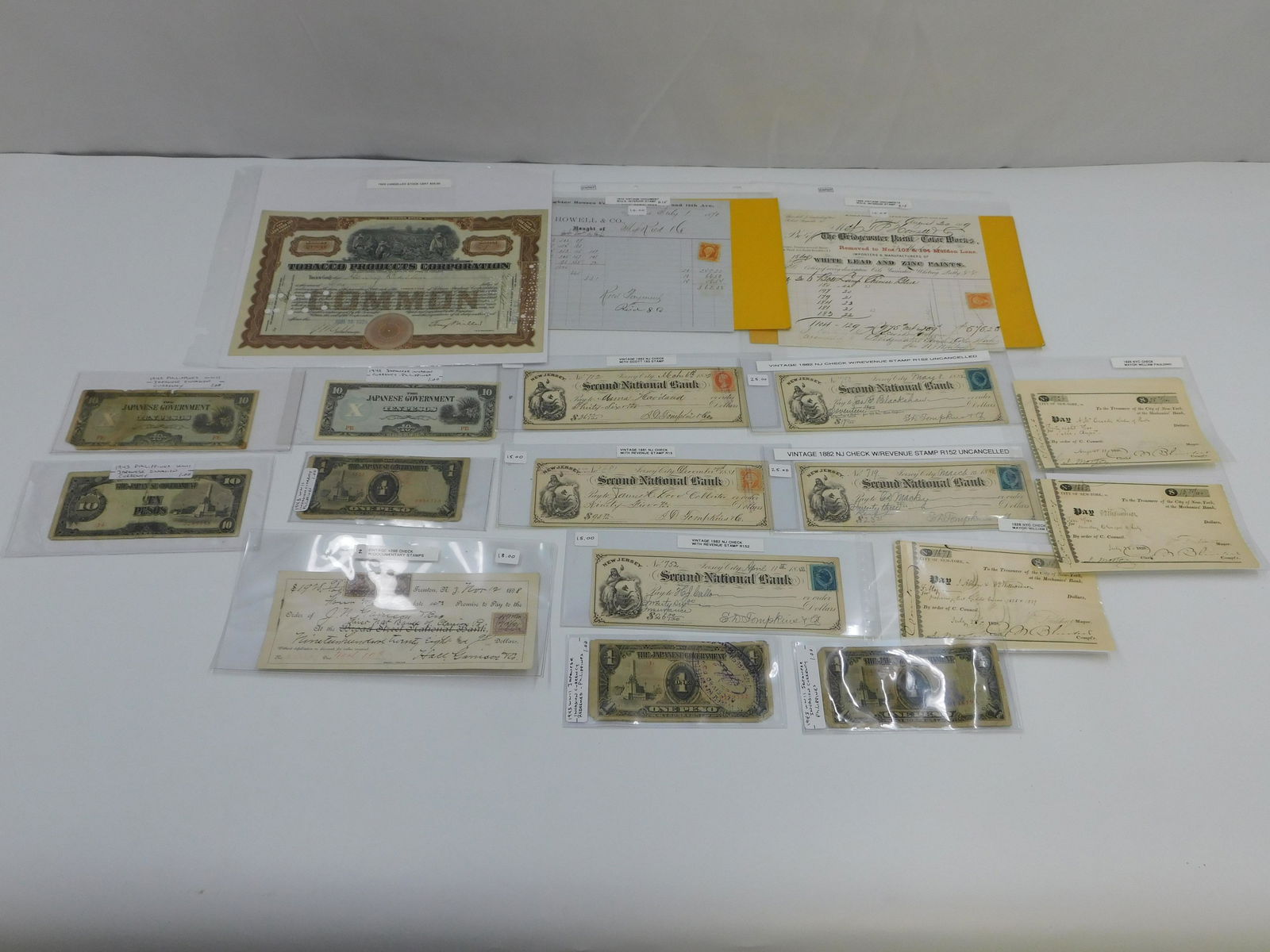 Lot of WWII Currency and Early Stamps/Documents (1 of 5)