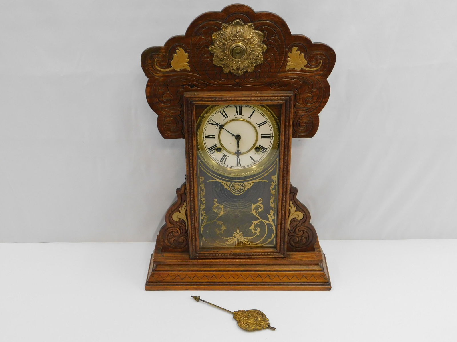 Oak Victorian Gingerbread Clock (1 of 4)