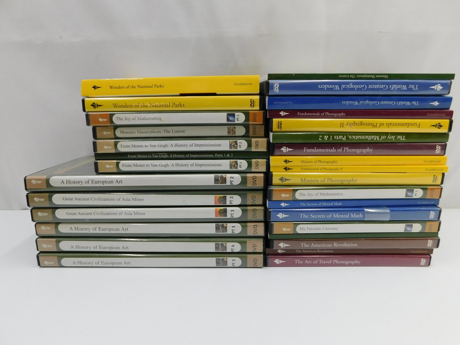 Group Lot of Educational DVD's: Group Lot of Educational DVD's by The Teaching Company. Including The Great Courses, The Fine Arts and Music, My Favorite Universe, Secrets of Mental Mate, Masters of Photography, The Fundamentals of 