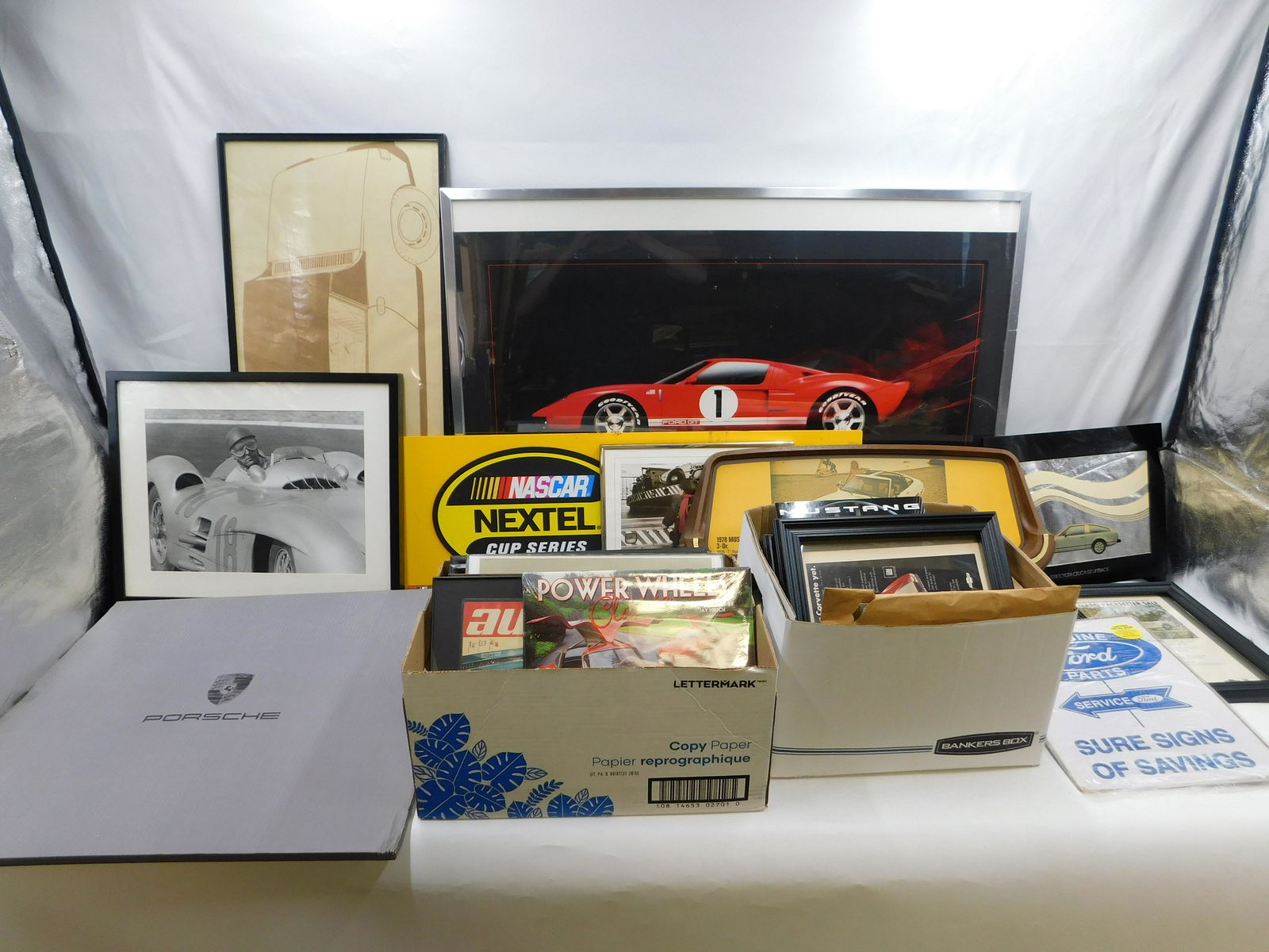 Large Lot of Loose and Framed Car Advertisements and Artwork (1 of 11)