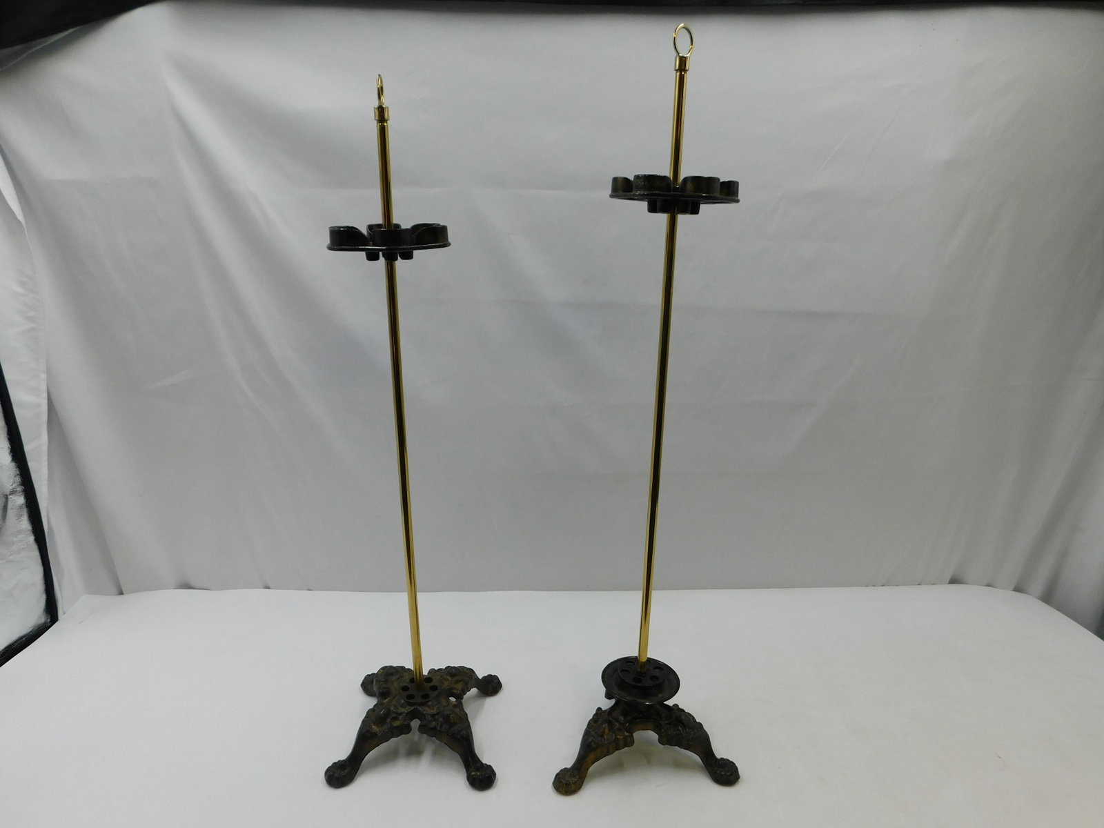 Lot of 2 Cast Iron Contemporary Cane Holders: Lot of 2 Cast Iron Contemporary Cane Holders. Largest measures 38" tall. All invoices must be paid within 24 hours of the sale. There are 3 Shipping Options. Please read the Terms of Sale and Shipping