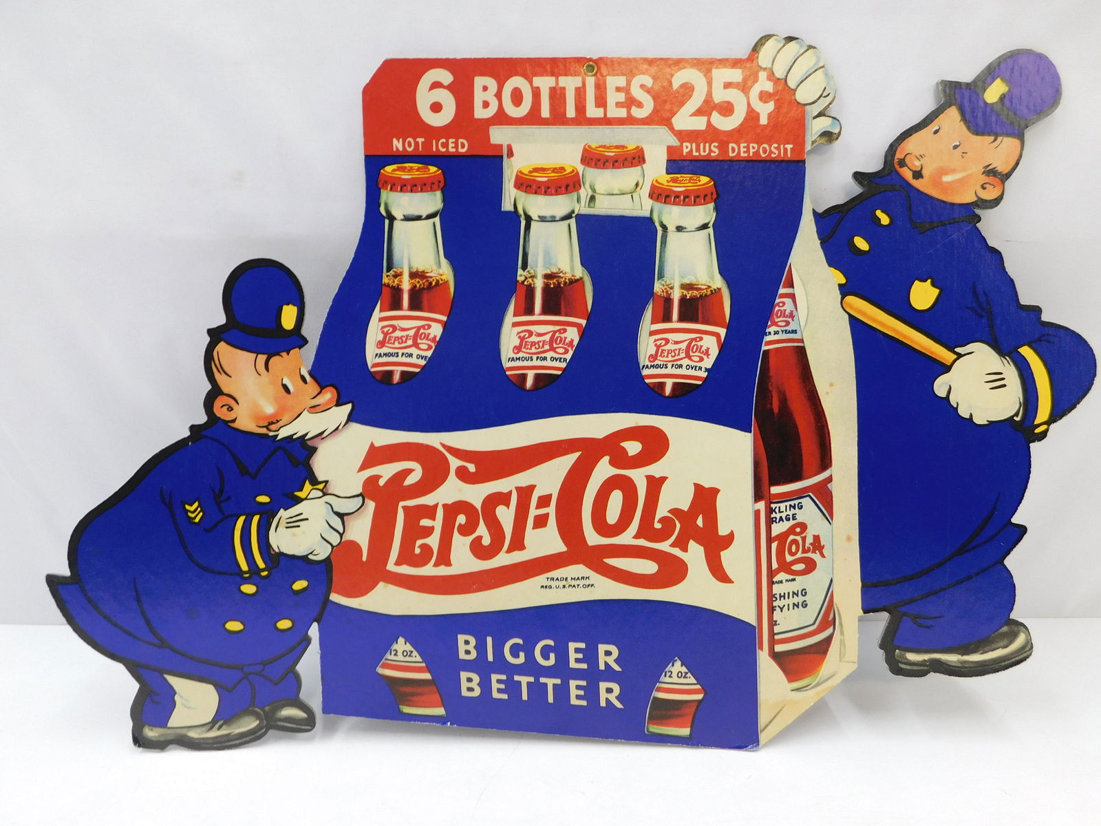 Vintage Cardboard Double Sided Pepsi-Cola Sign (1 of 6)