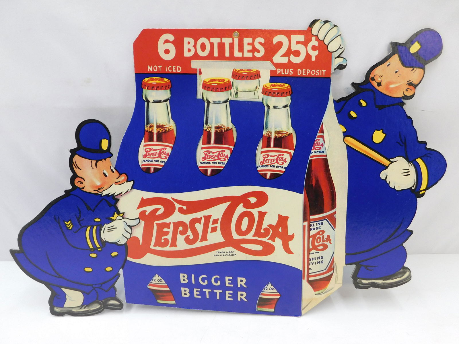 Vintage Cardboard Double Sided Pepsi-Cola Sign (1 of 6)