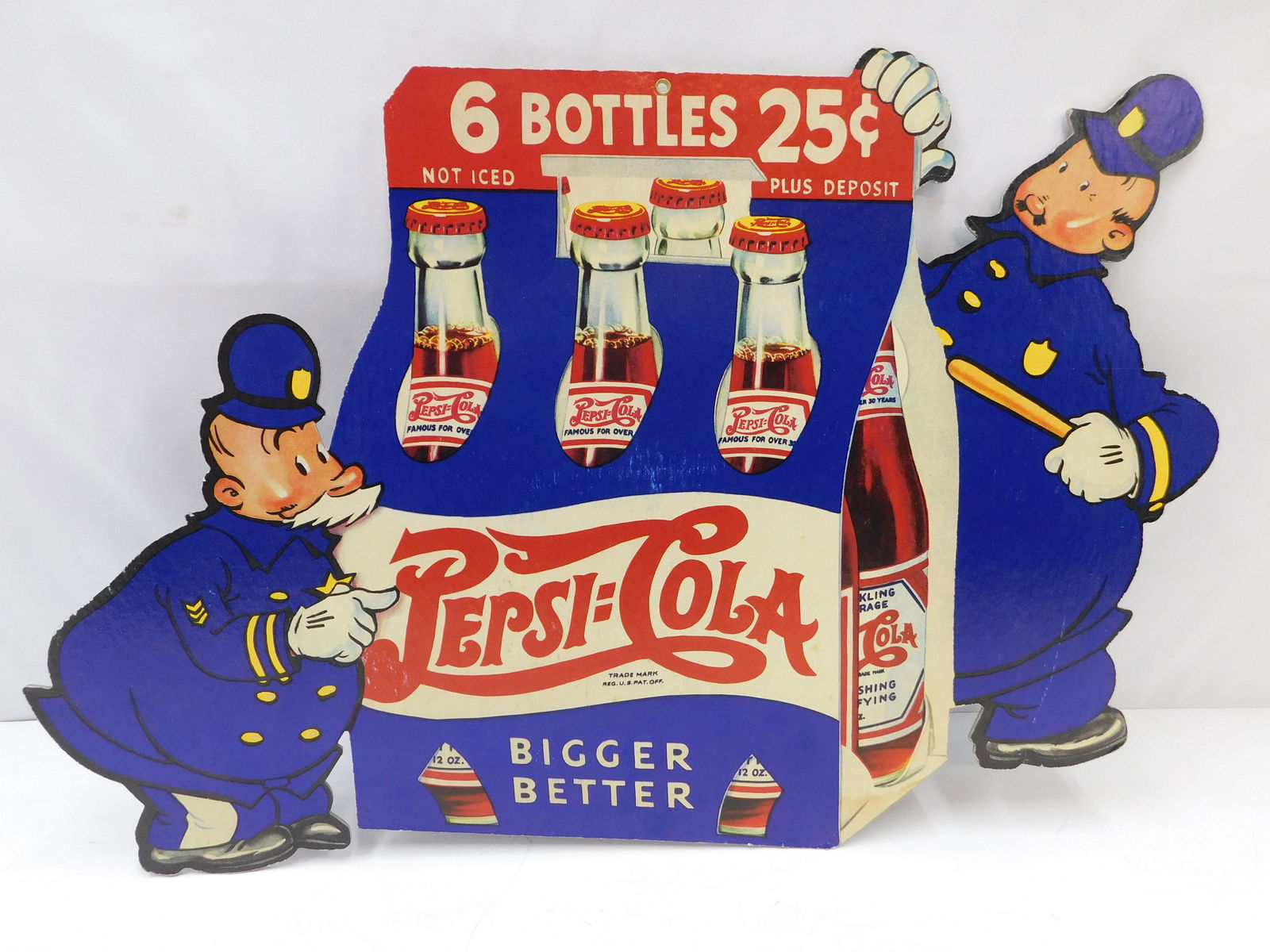 Vintage Cardboard Double Sided Pepsi-Cola Sign (1 of 6)