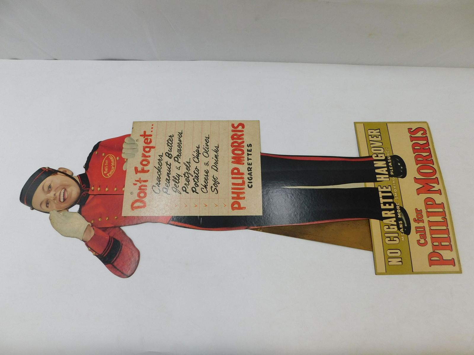 Antique Phillip Morris Cigarettes Advertising Cardboard Standee (1 of 5)