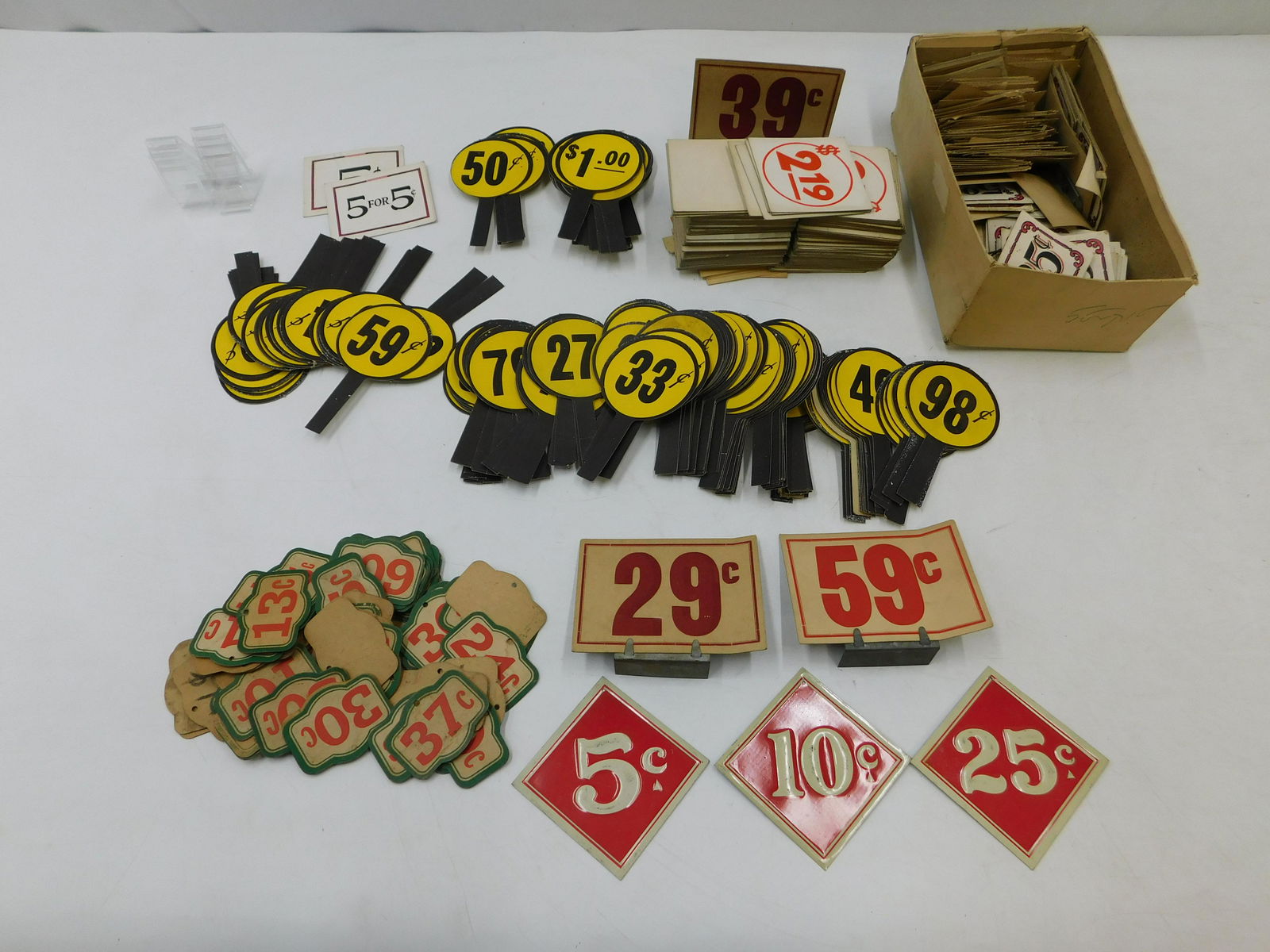 Large Lot of Vintage Cardboard Grocery Store Price tags (1 of 8)