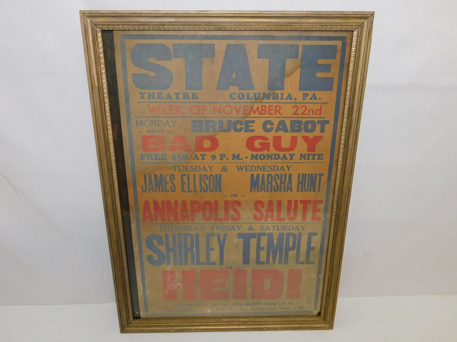 Framed Vintage State Theater Sign (1 of 3)