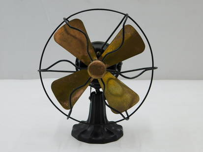 Antique Mini Polar Cub Type G Fan: Antique Mini Polar Cub Type G Fan. Patent 1921 by A.C. Gilbert Co. New York. Has been repainted. Brass blades. In good condition. Missing wire. Measures 8" tall x 7" wide. All invoices must be paid wi