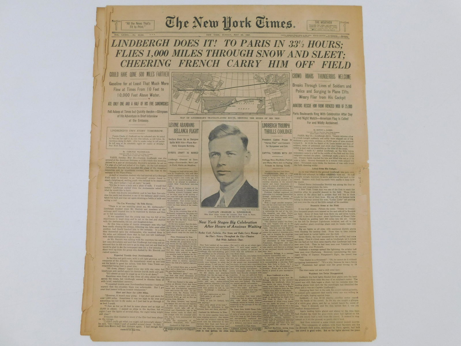 Lot of 2 1920's Vintage Newspapers (1 of 8)