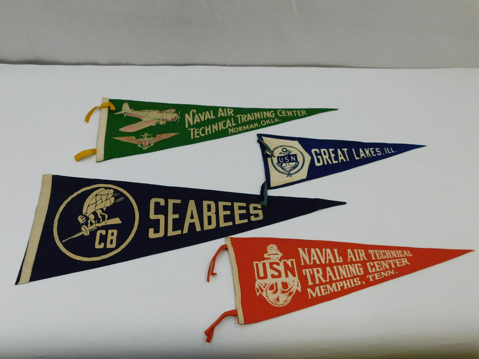 Lot of 4 Naval Pennants (1 of 6)