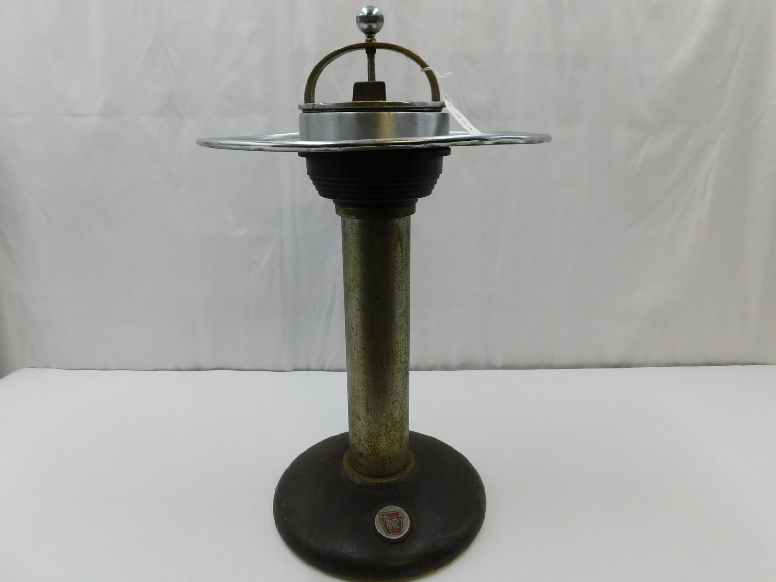 Pennsylvania Railroad Ashtray: Pennsylvania Railroad Ashtray. Art Deco Style. Has some rust in the ashtray portion. Measures 27" tall x 16" wide. All invoices must be paid within 24 hours of the sale. All items are shipped USPS or 