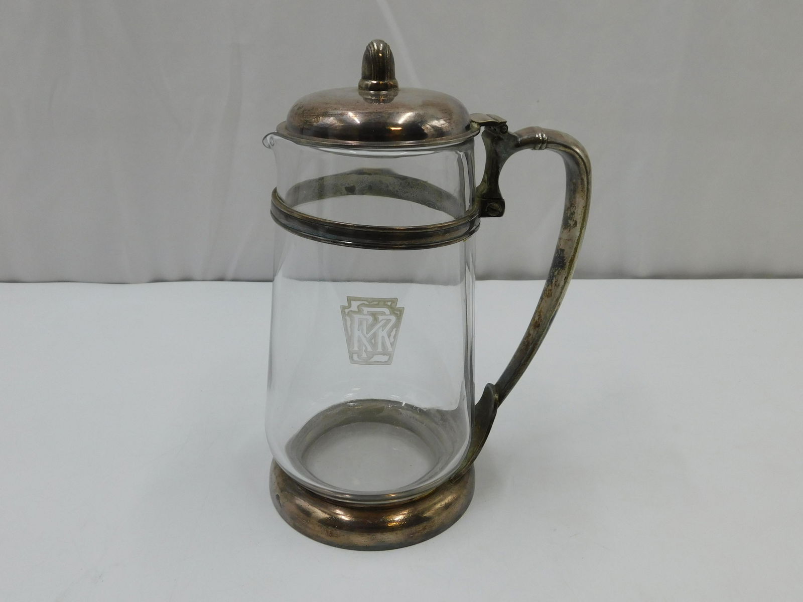 PRR Glass and Silverplate Water Pitcher (1 of 4)