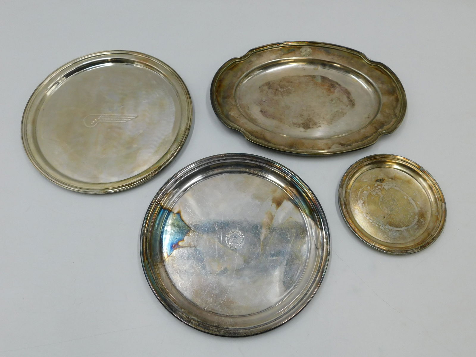 Lot of 4 Southern Pacific Silverplate Serving Trays (1 of 9)