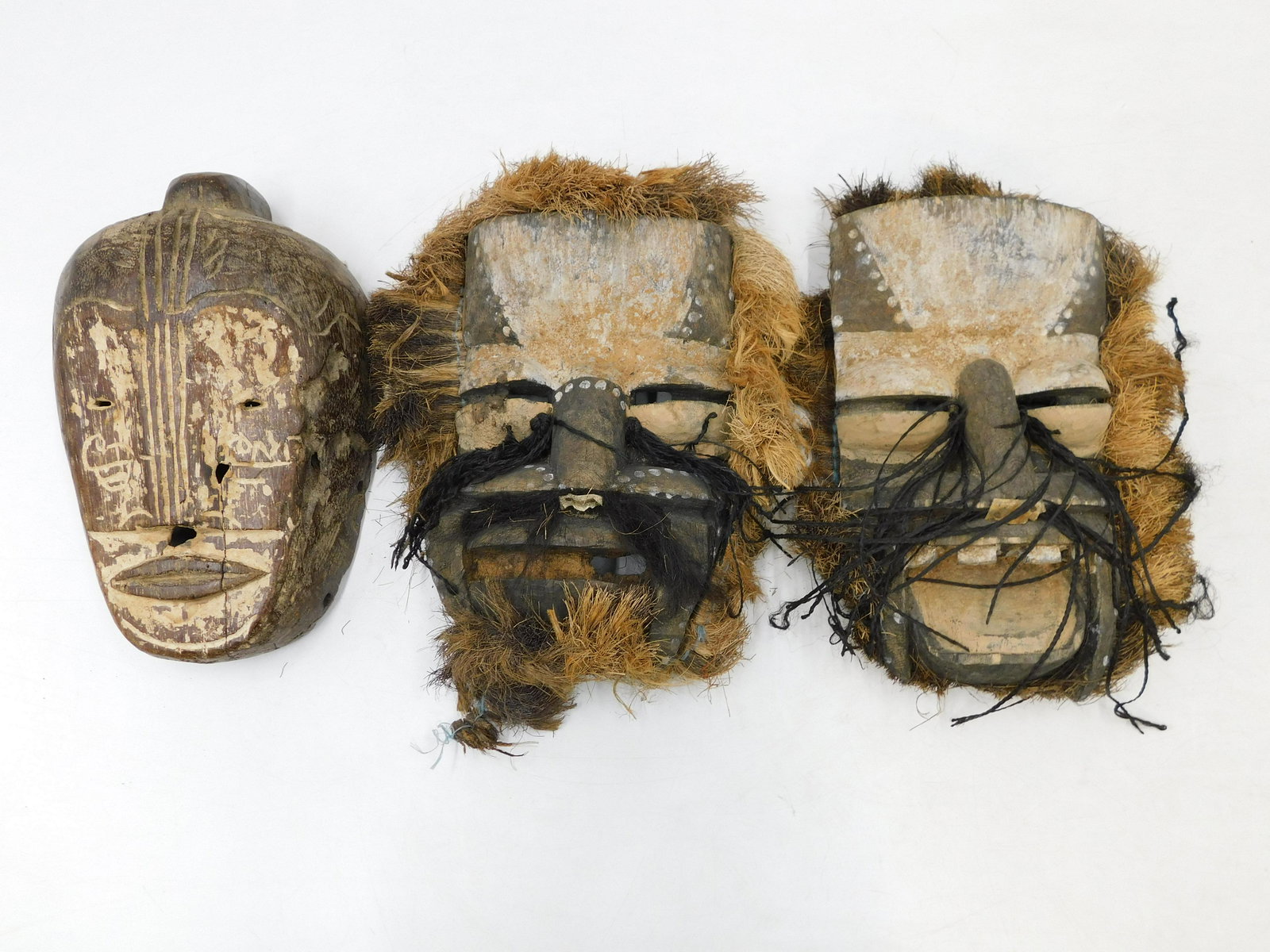 Lot of 3 African Tribal Art Masks (1 of 6)