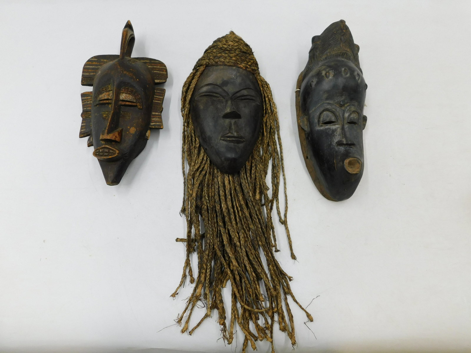Lot of 3 African Tribal Art Masks (1 of 6)