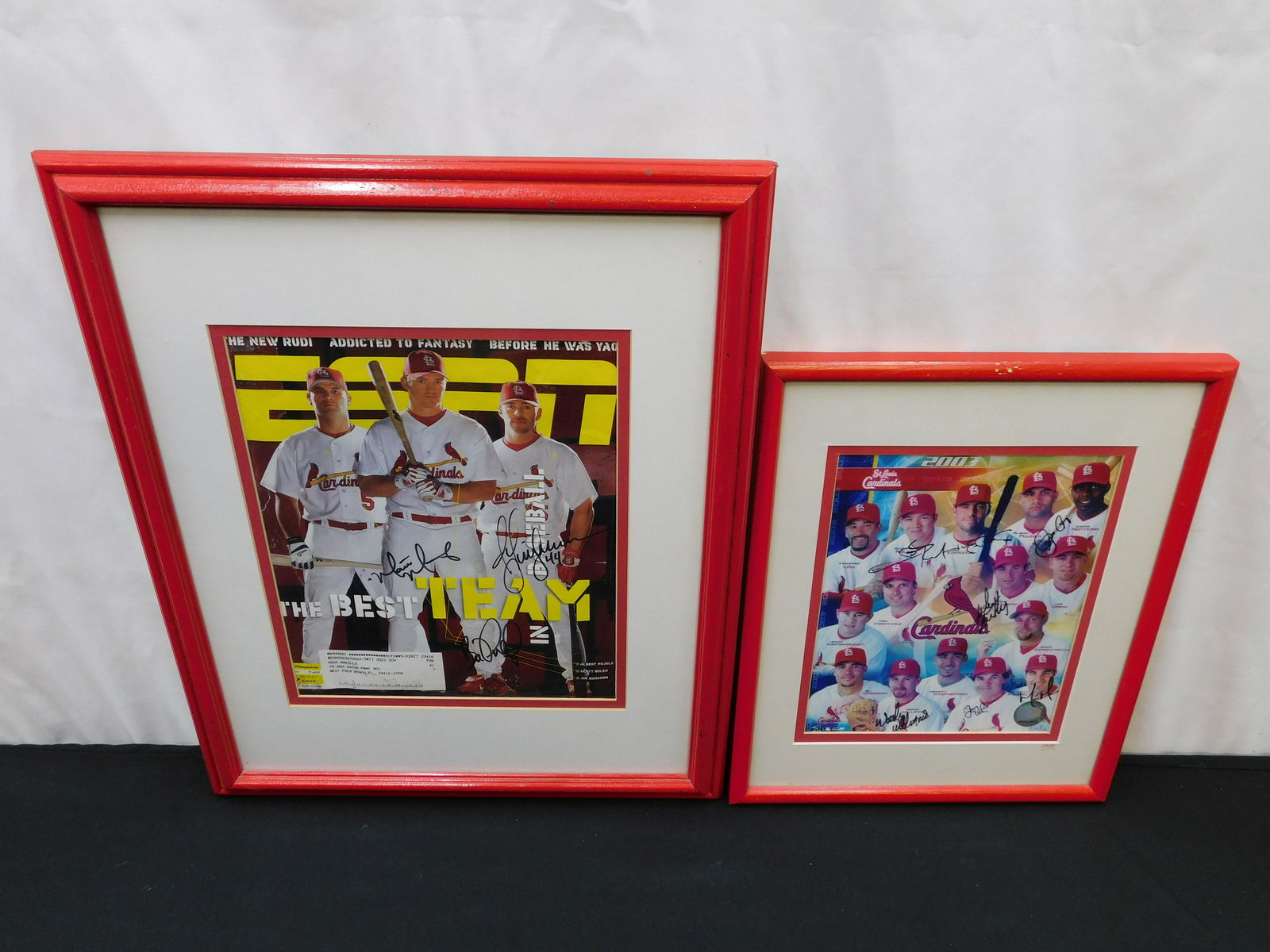 Lot of 2 Framed Autographed St. Louis Cardinals Items (1 of 7)
