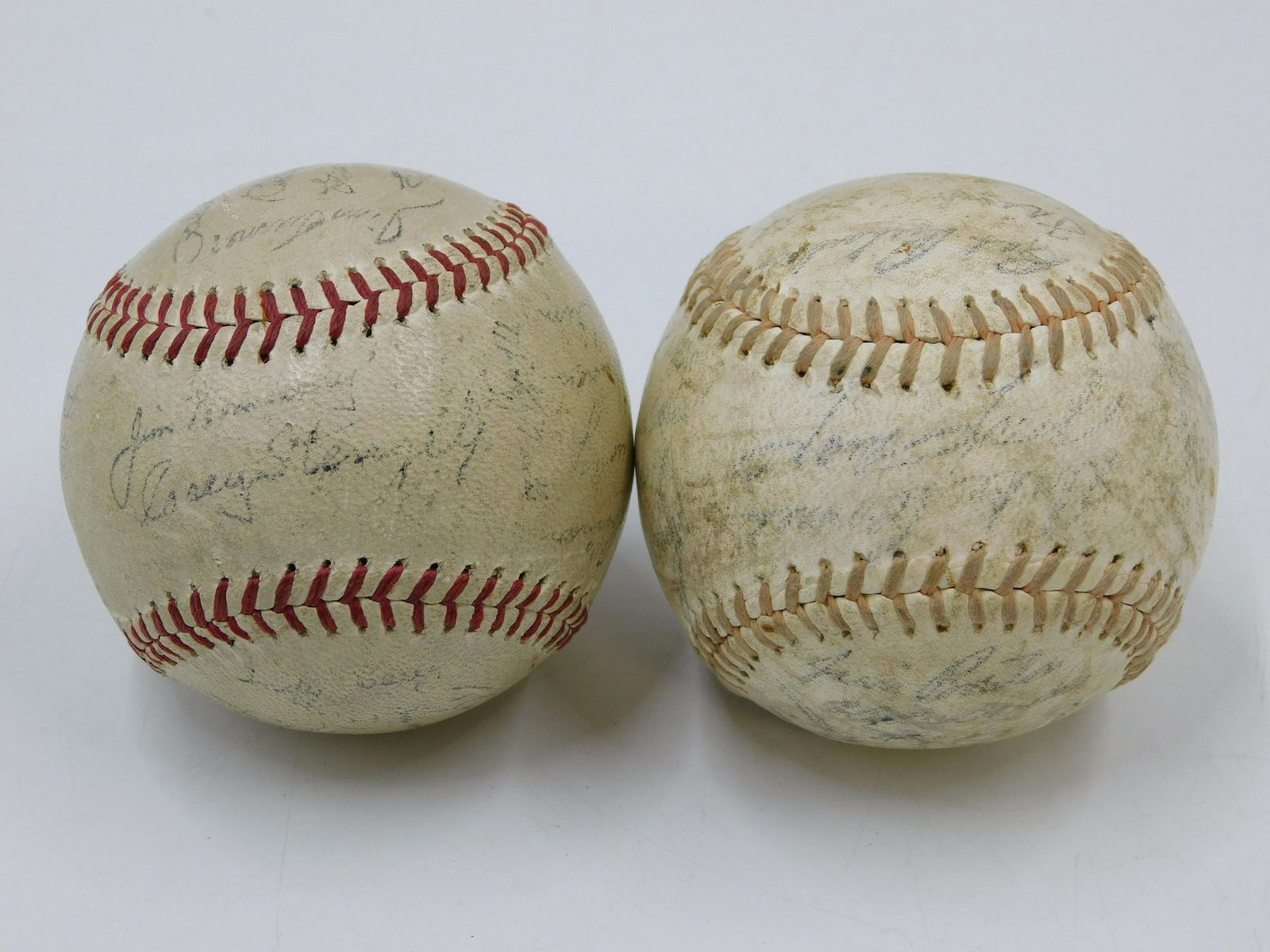 Lot of 2 Autographed Baseballs - Marked 1950's Yankees (1 of 5)