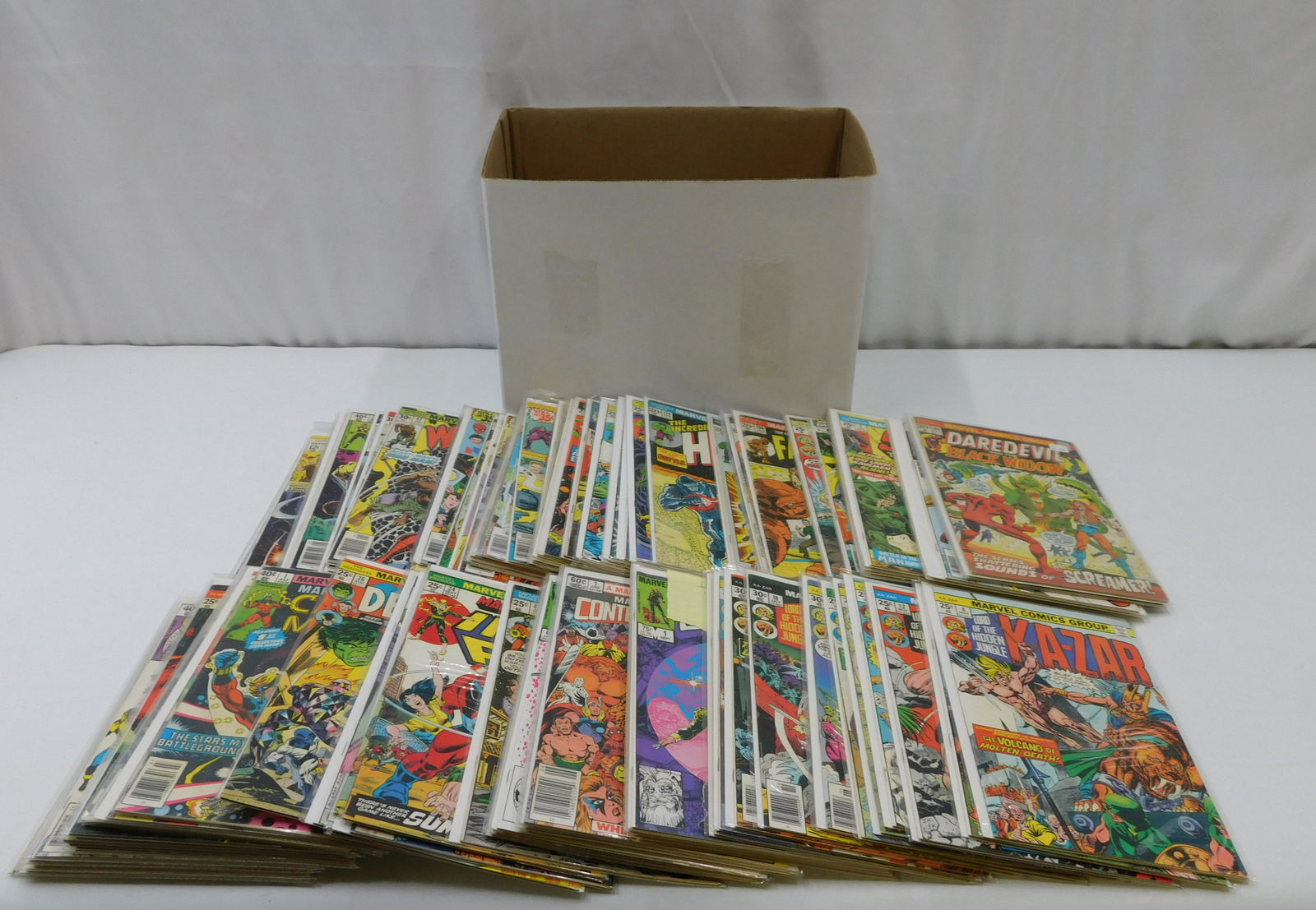 Short Box of Marvel Comics from the 70's and 80's (1 of 5)