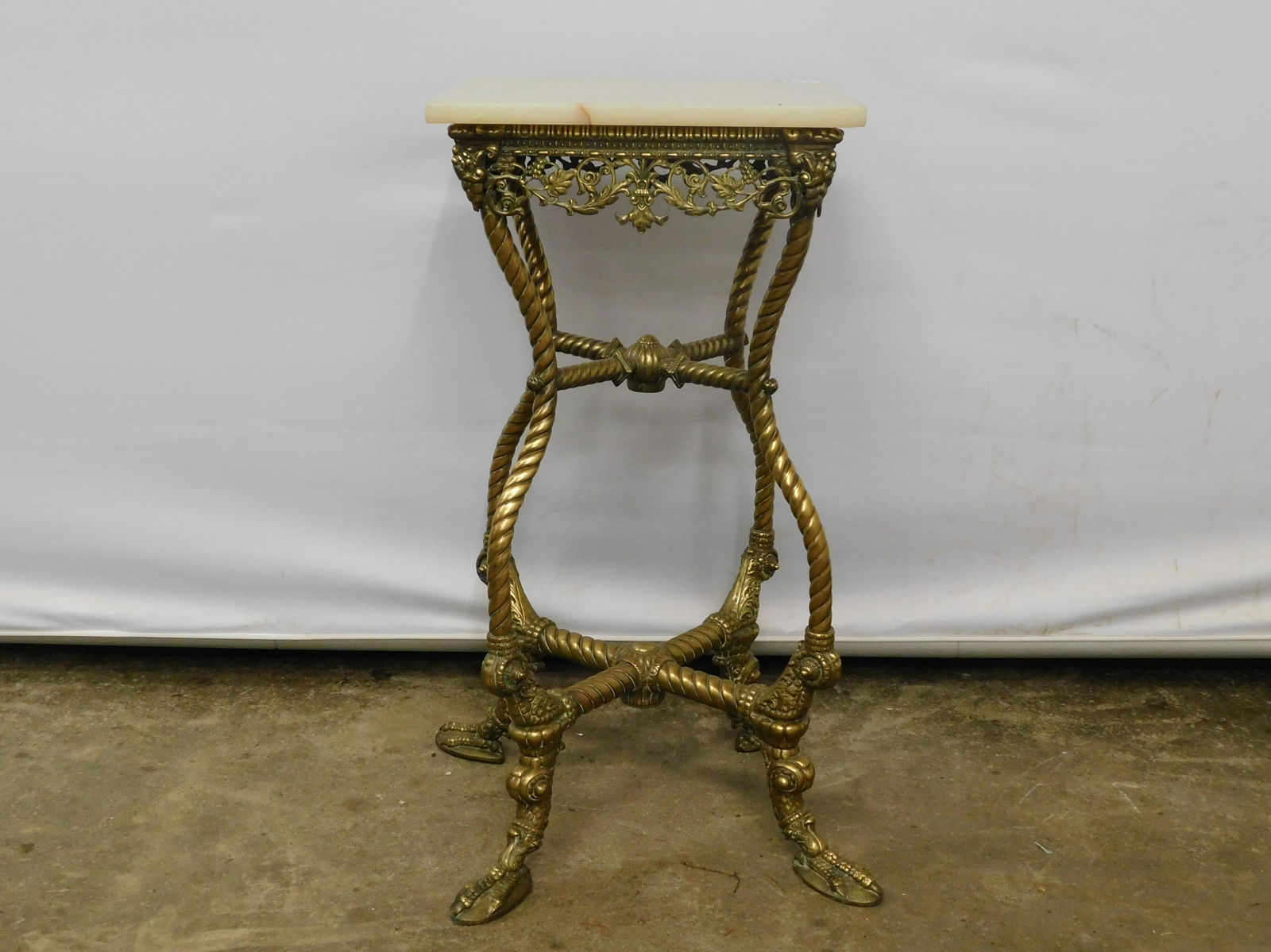 Victorian Brass Agate Top Plant Stand (1 of 7)